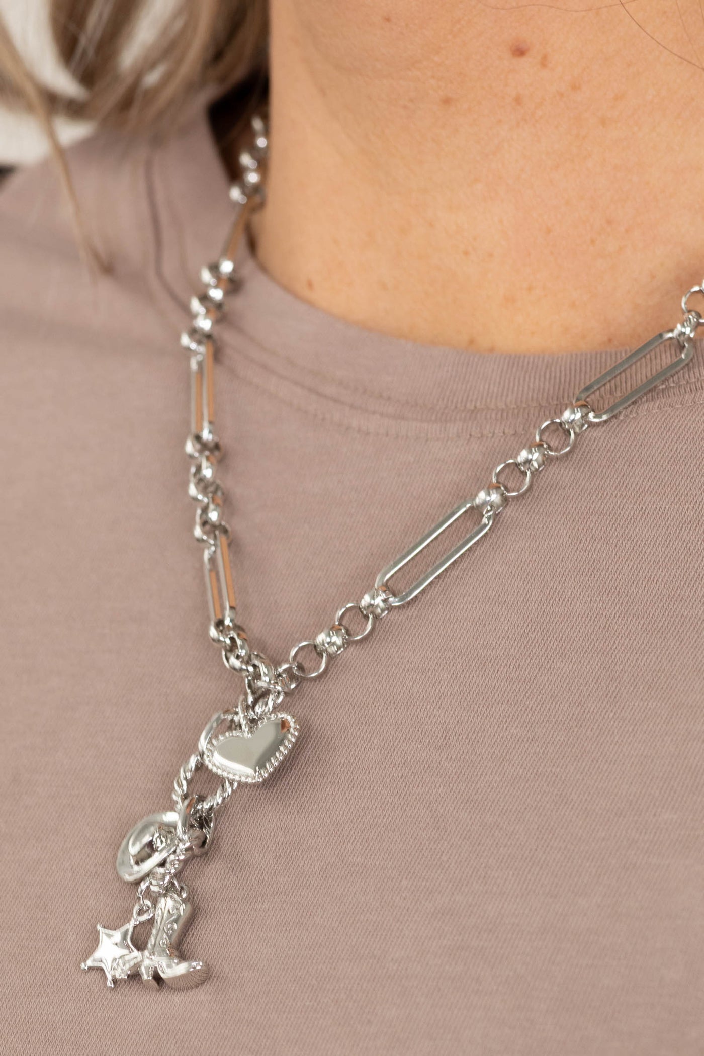Silver Cowgirl Charms Necklace