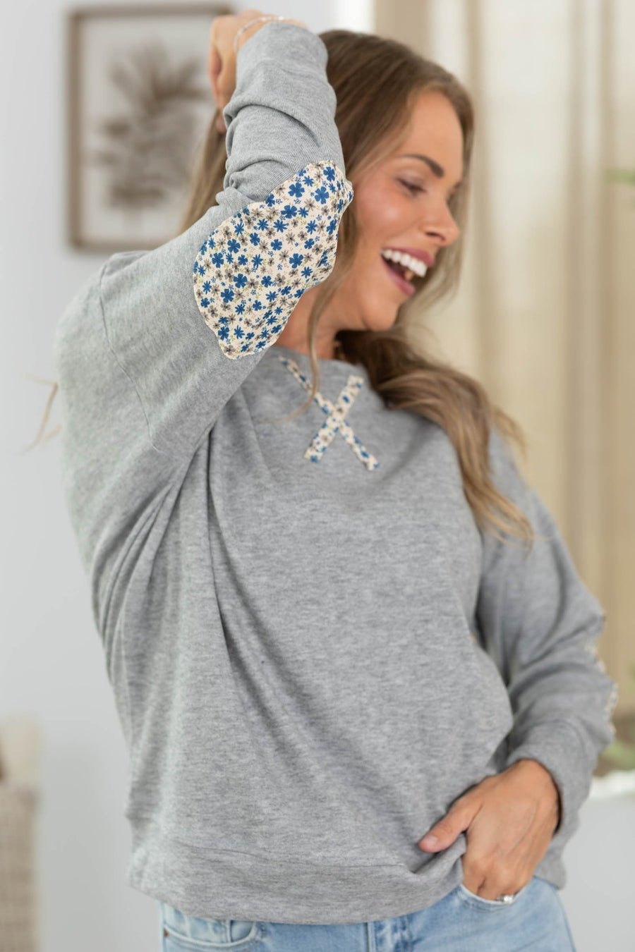 Staccato Micro Brushed Sweatshirt With Contrast