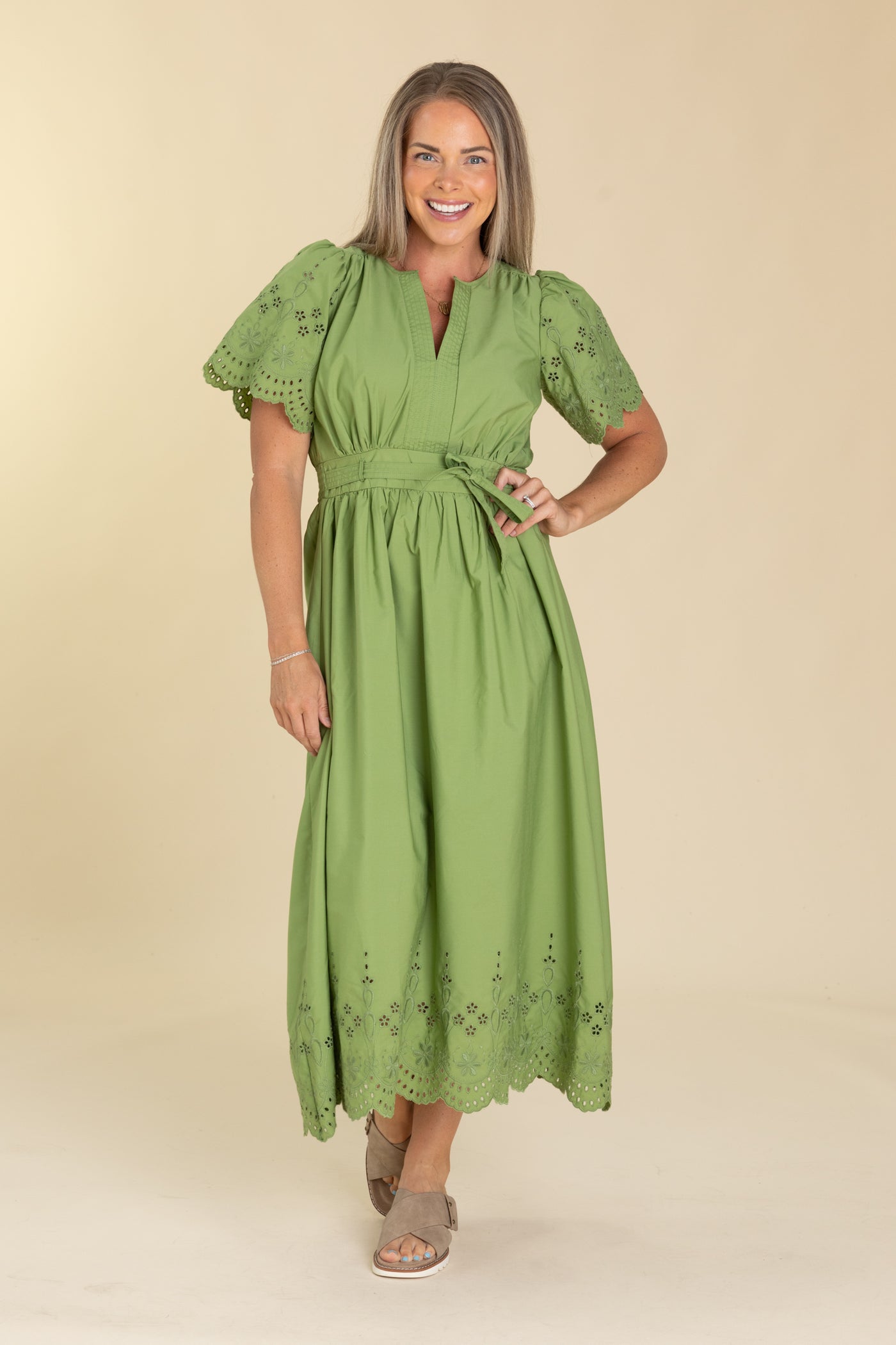 knee length dresses for ladies Light Green Eyelet Detail Belted Midi Dress Filly Flair knee length dresses for ladies Light Green Eyelet Detail Belted Midi Dress Filly Flair