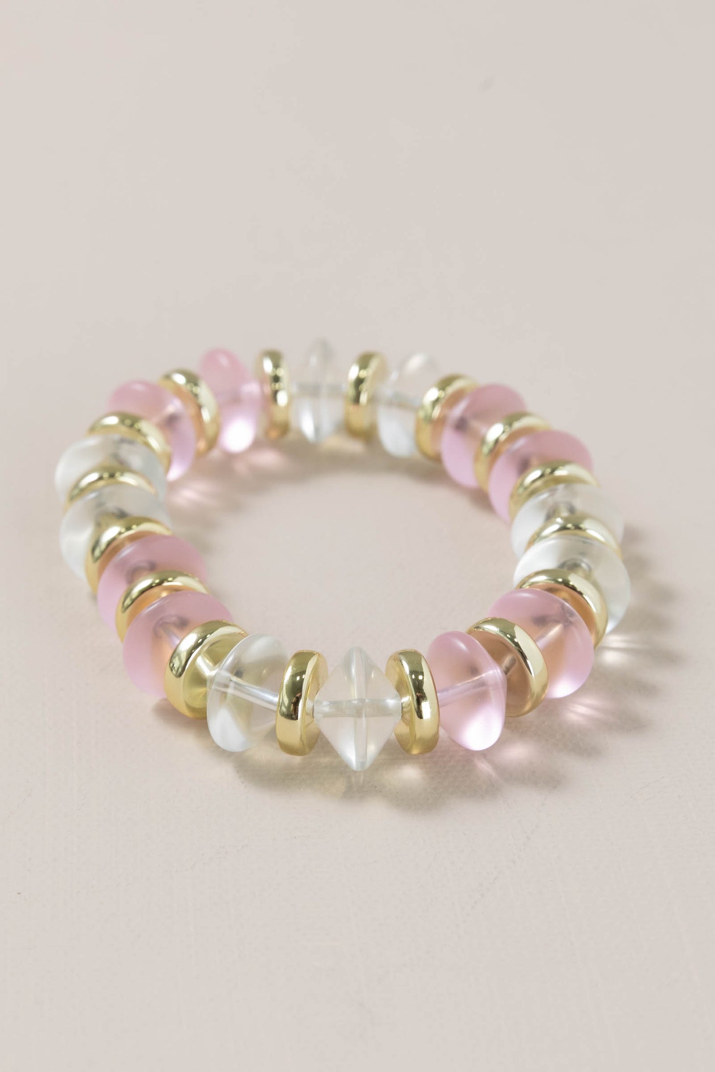 Frosted Blush Beaded Bracelet