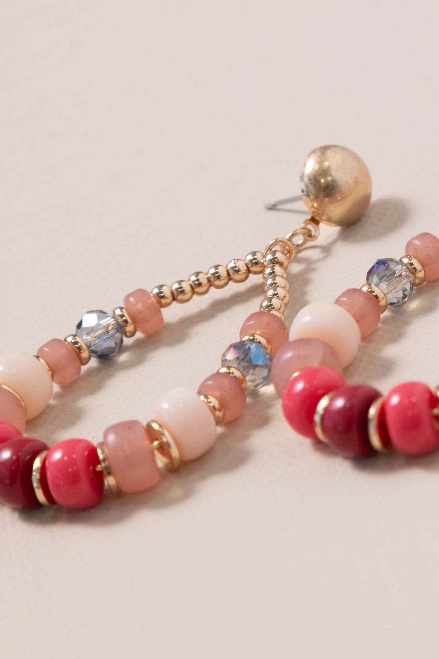 Multicolor Pinks Teardrop Earrings