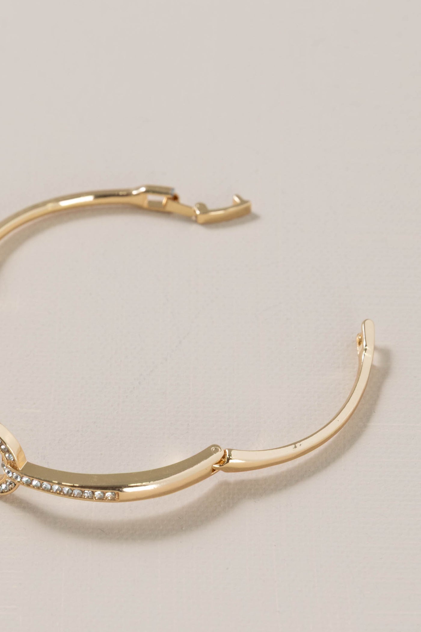 Gold Hinged With Rhinestone Horseshoe Bracelet
