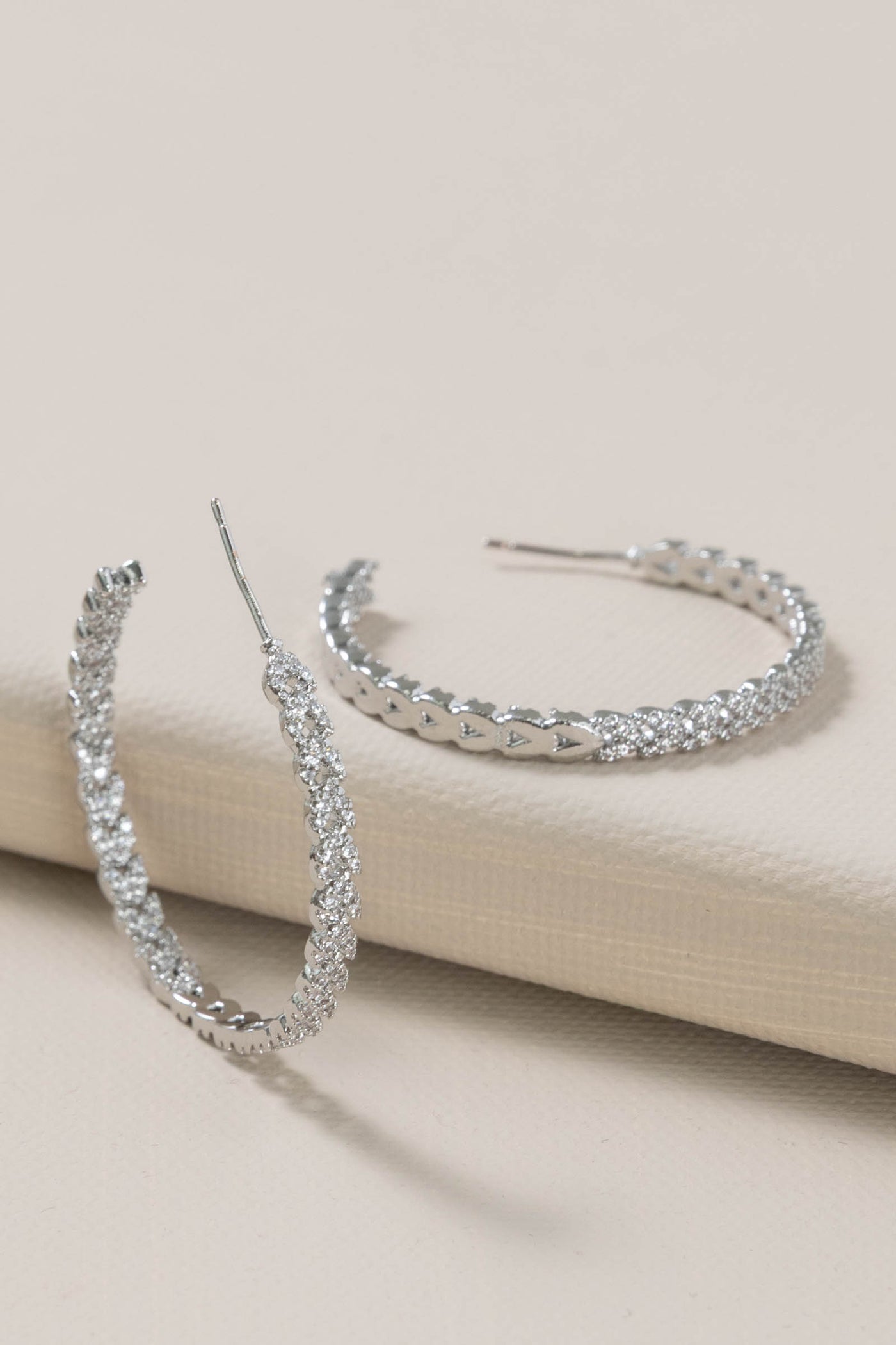 Silver Shinning Hoop Earrings