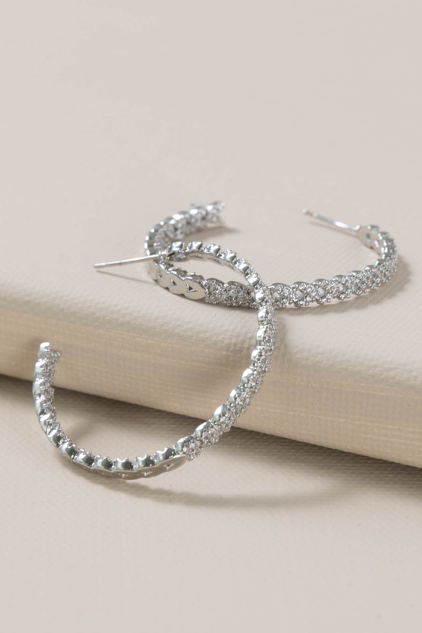 Silver Shinning Hoop Earrings