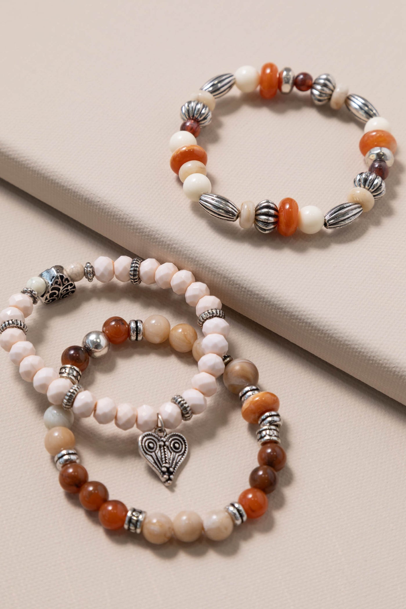 Natural Multi Beaded Stretch Bracelet Set
