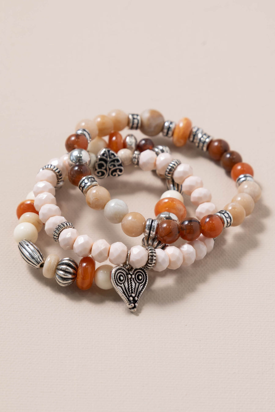 Natural Multi Beaded Stretch Bracelet Set