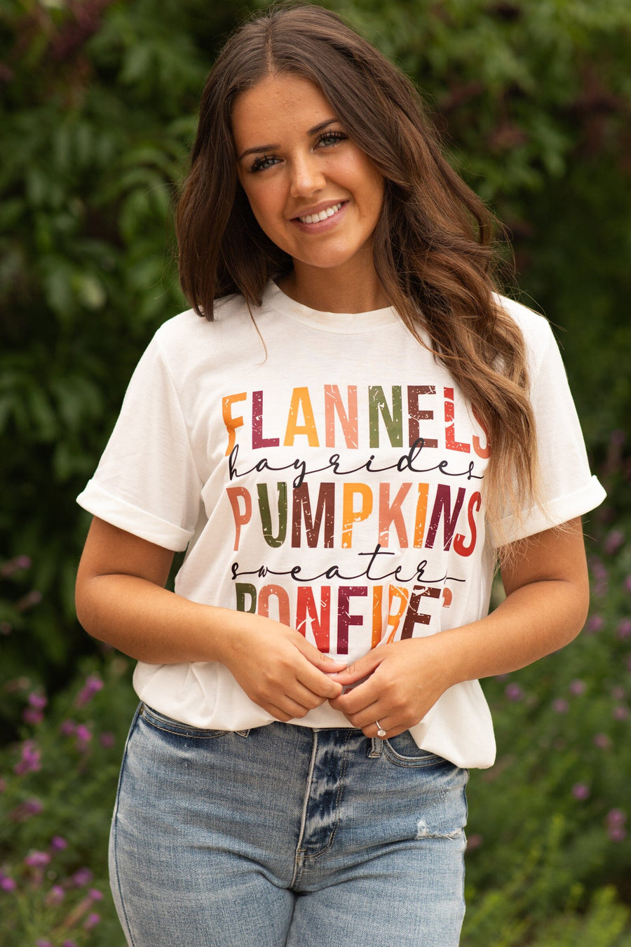 White Flannels, Pumpkins, Bonfires Graphic Tee - Filly Flair