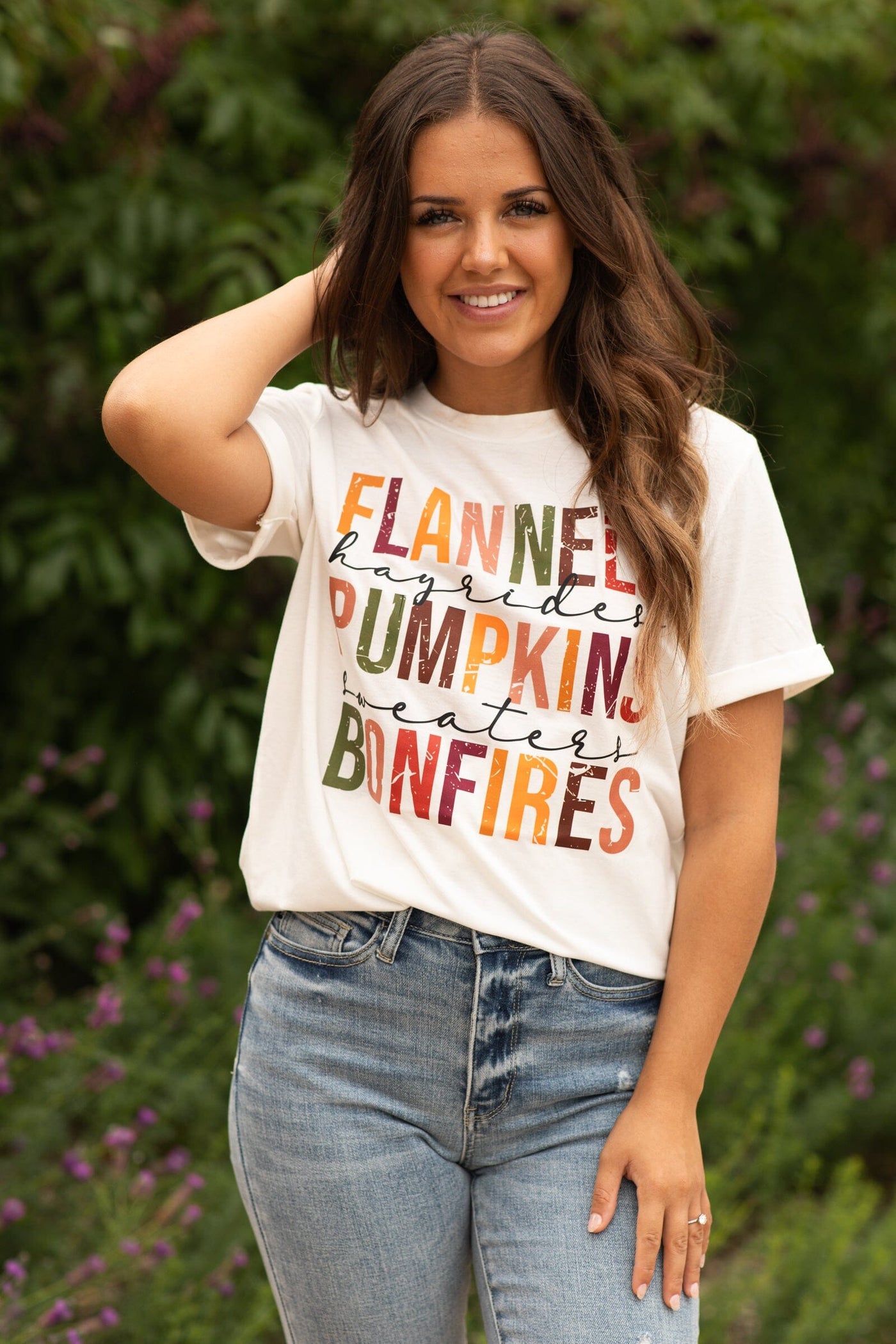 White Flannels, Pumpkins, Bonfires Graphic Tee - Filly Flair