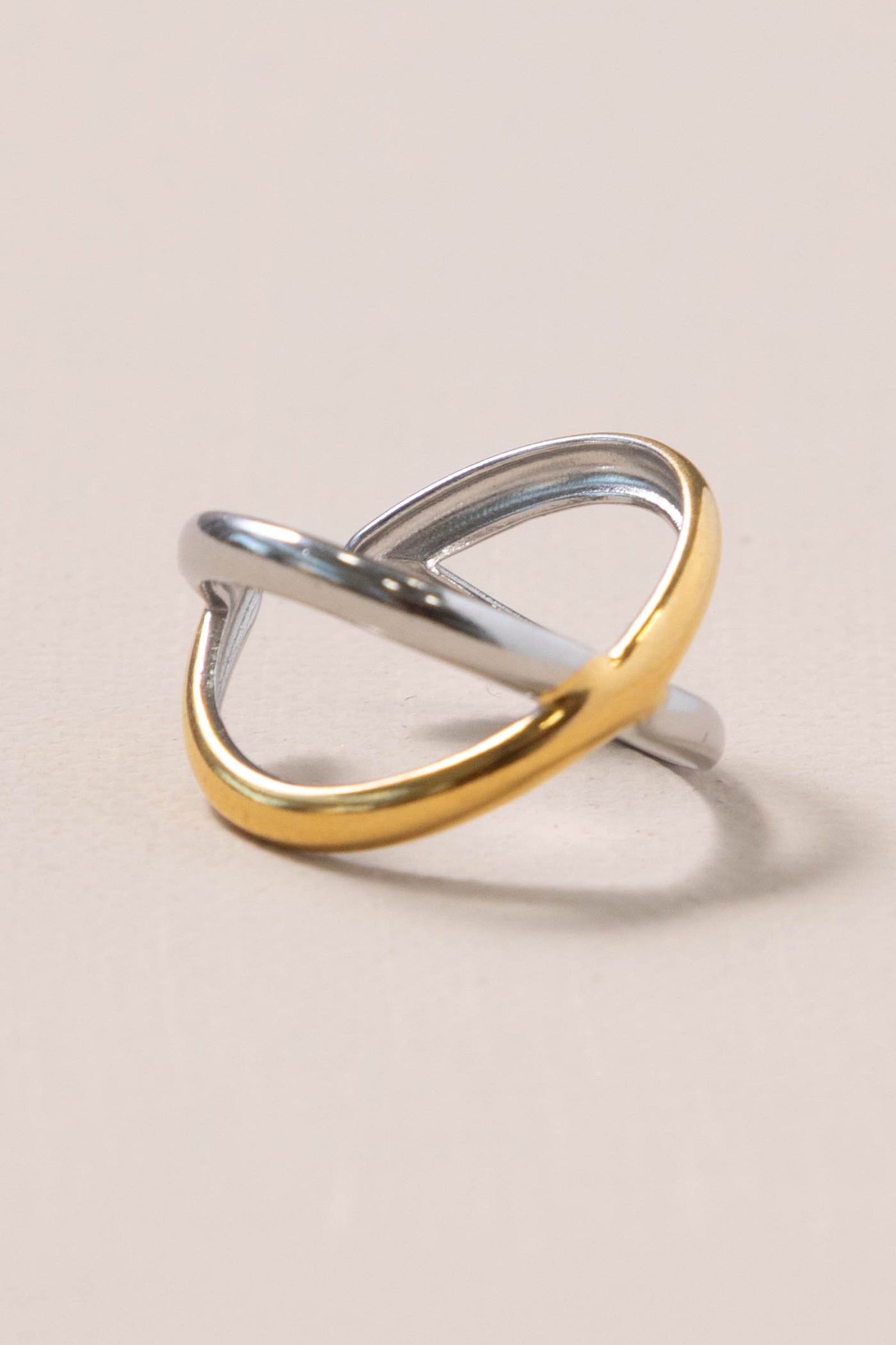 Gold And Silver Abstract Tarnish Free Ring