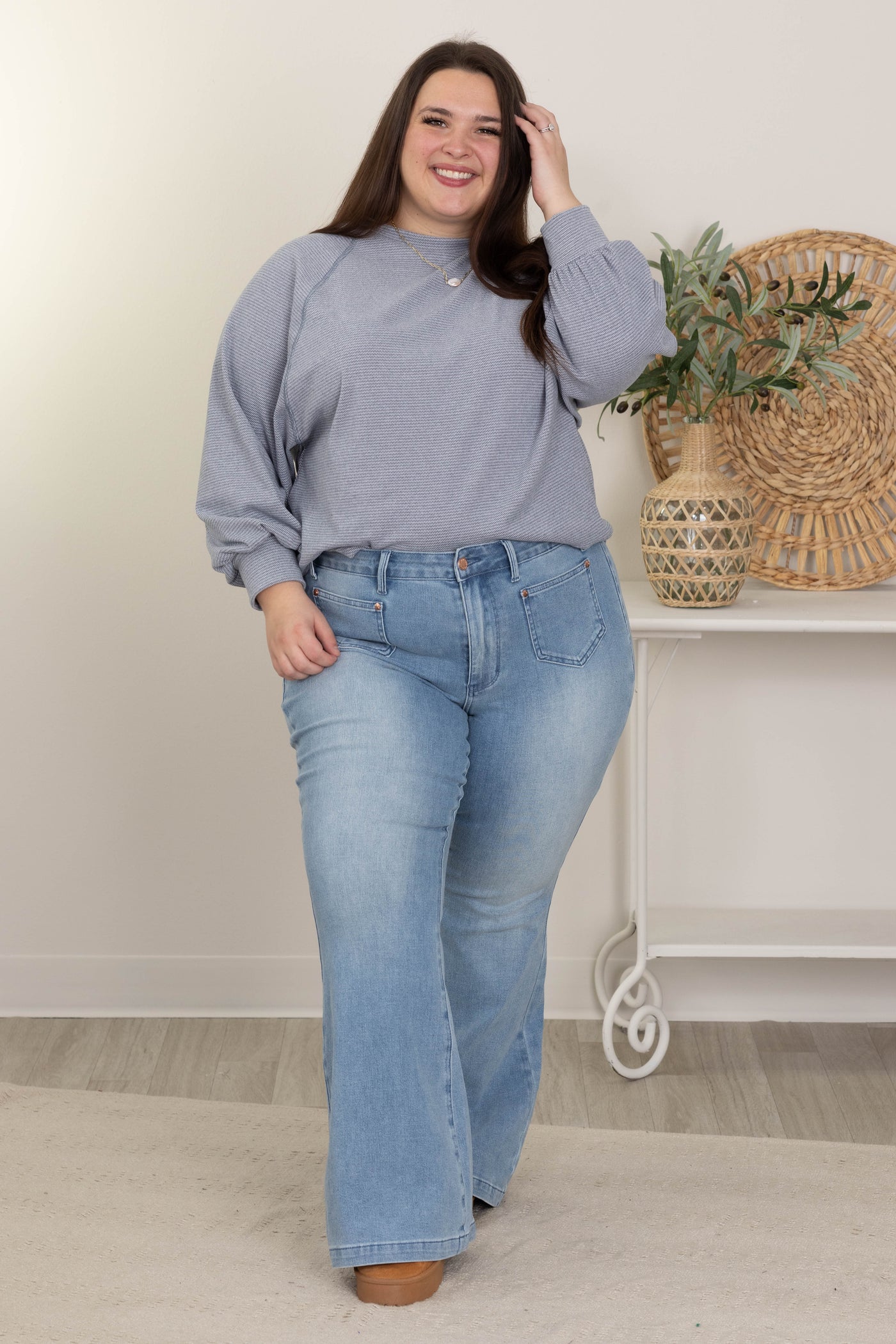 Judy Blue Bootcut Contrast Wash Front Pocket Jeans