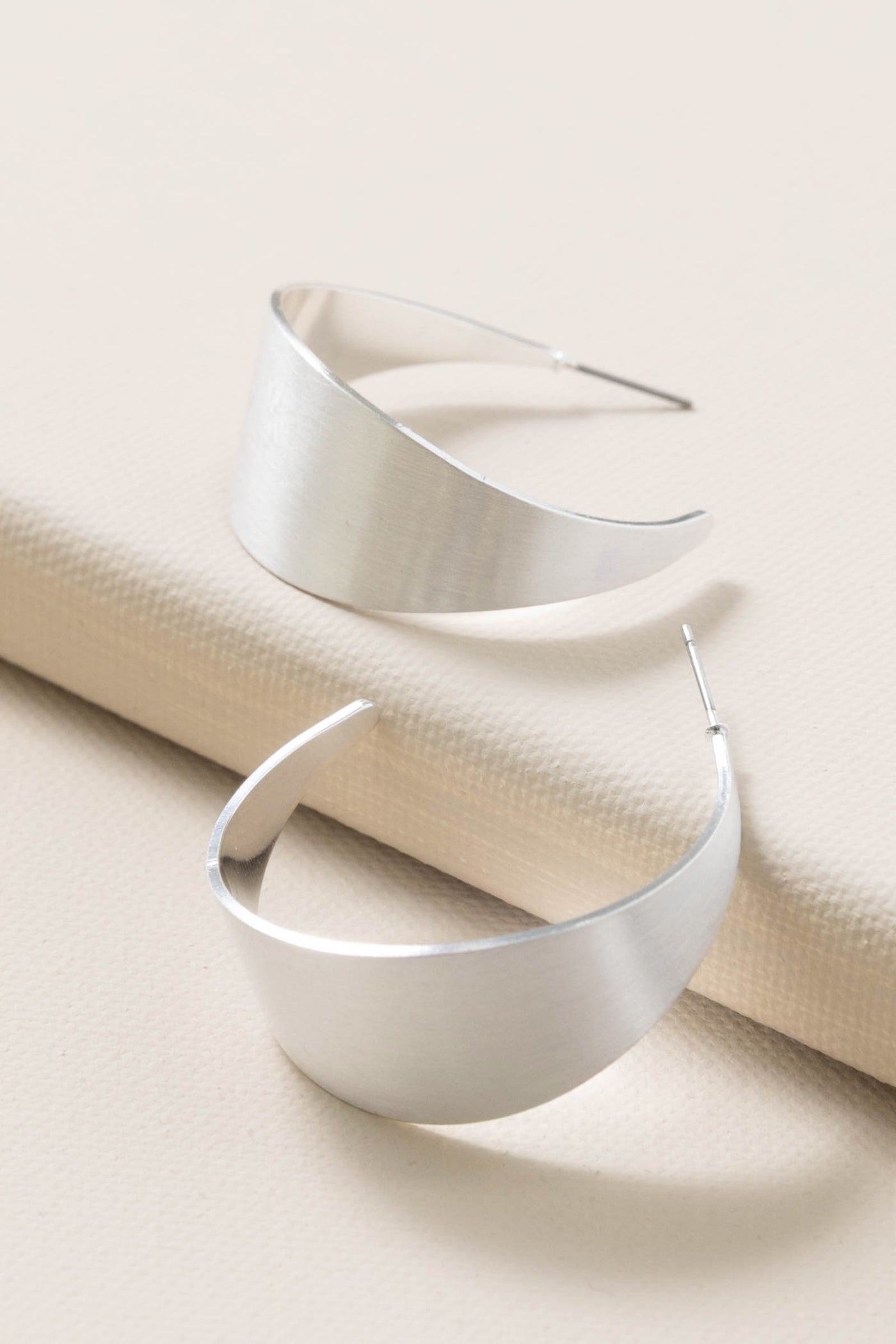 Matte Curved Hoop Earrings