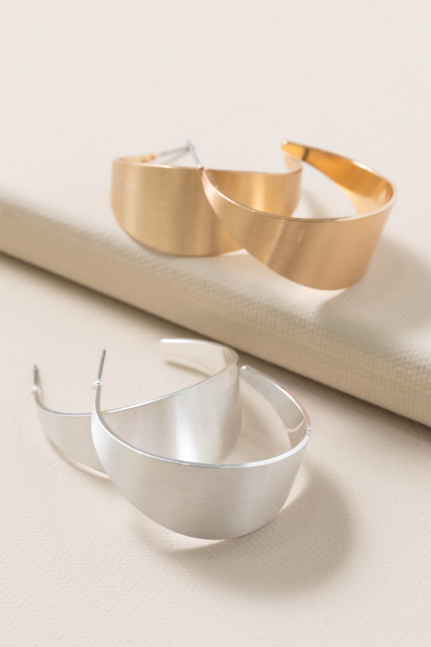 Matte Curved Hoop Earrings