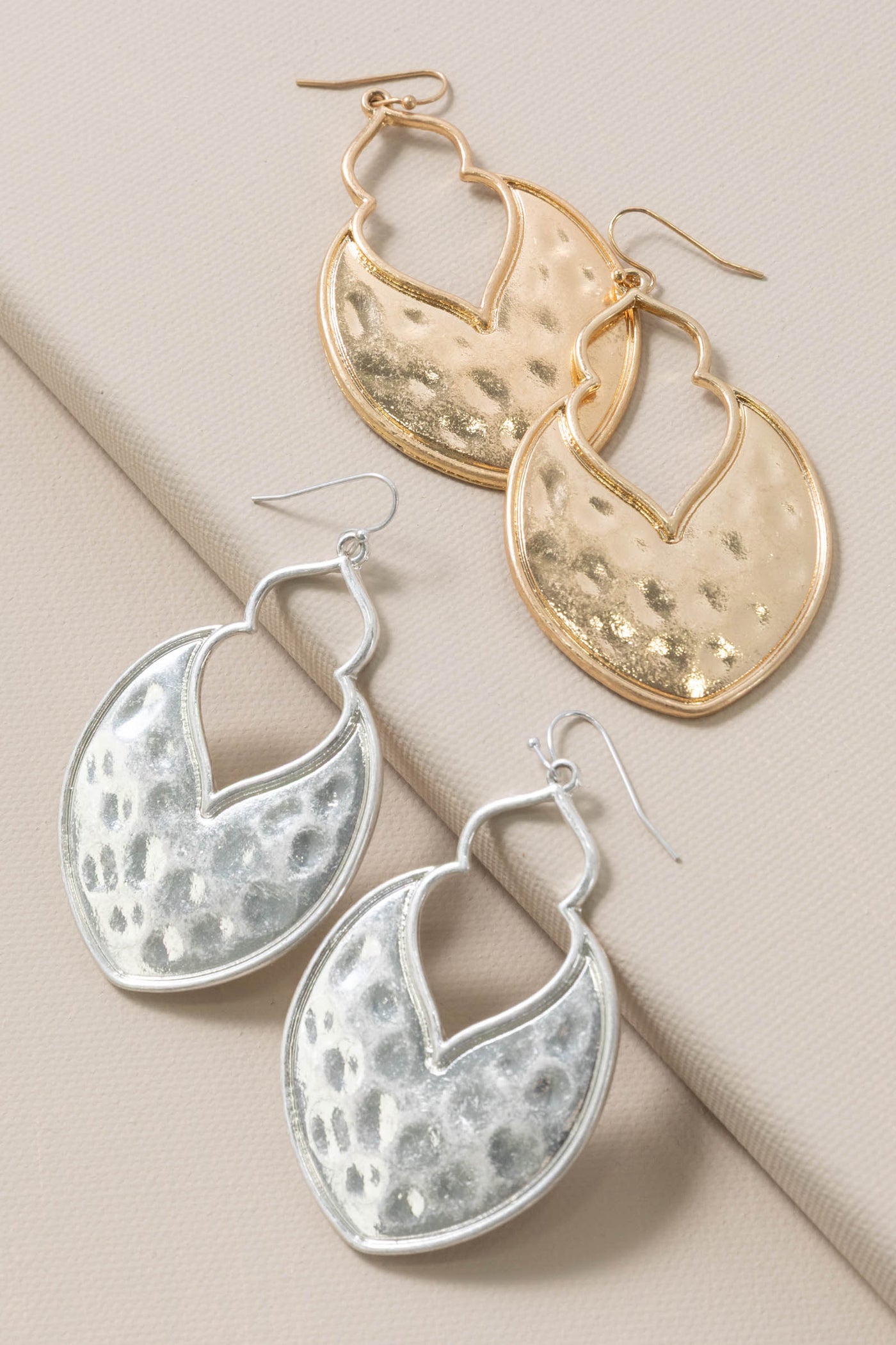 Geometric Hammered Earrings