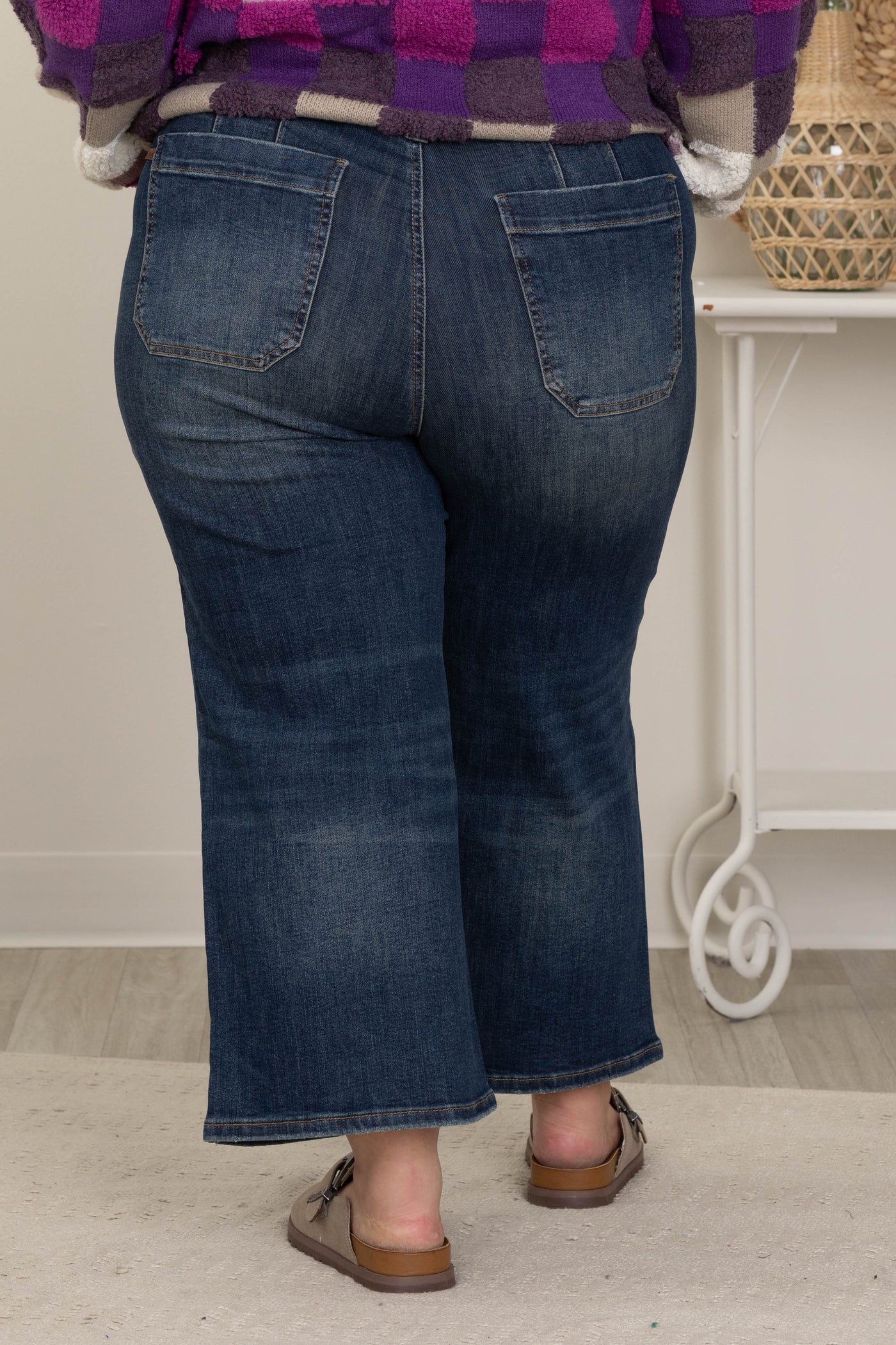 Judy Blue Wide Crop Utility & Patch Pocket Jean