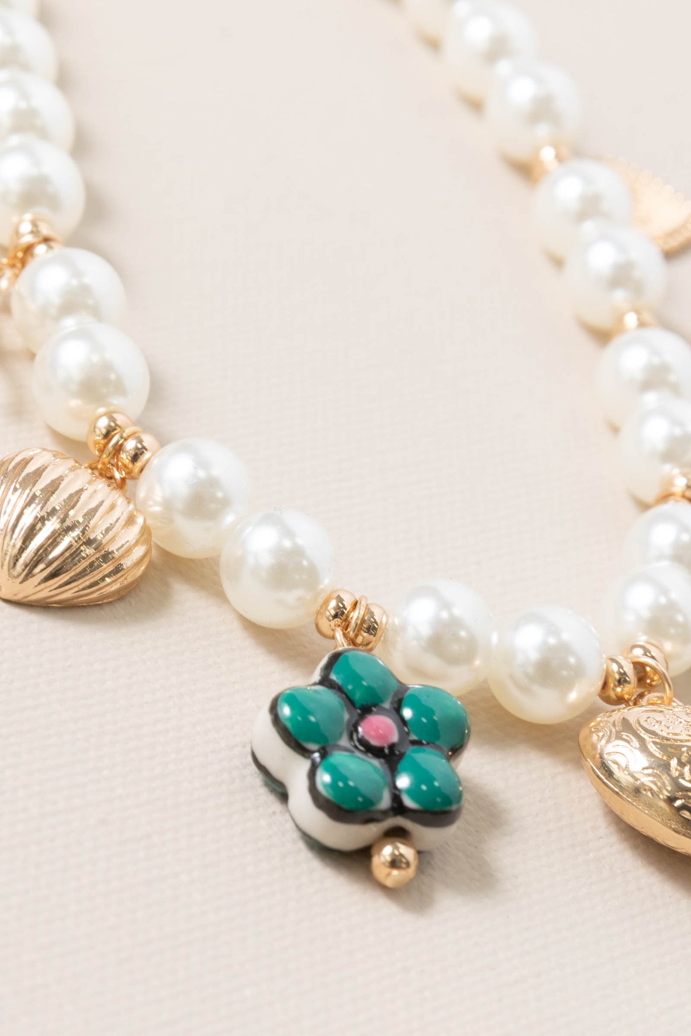 Pearl With Charms Necklace