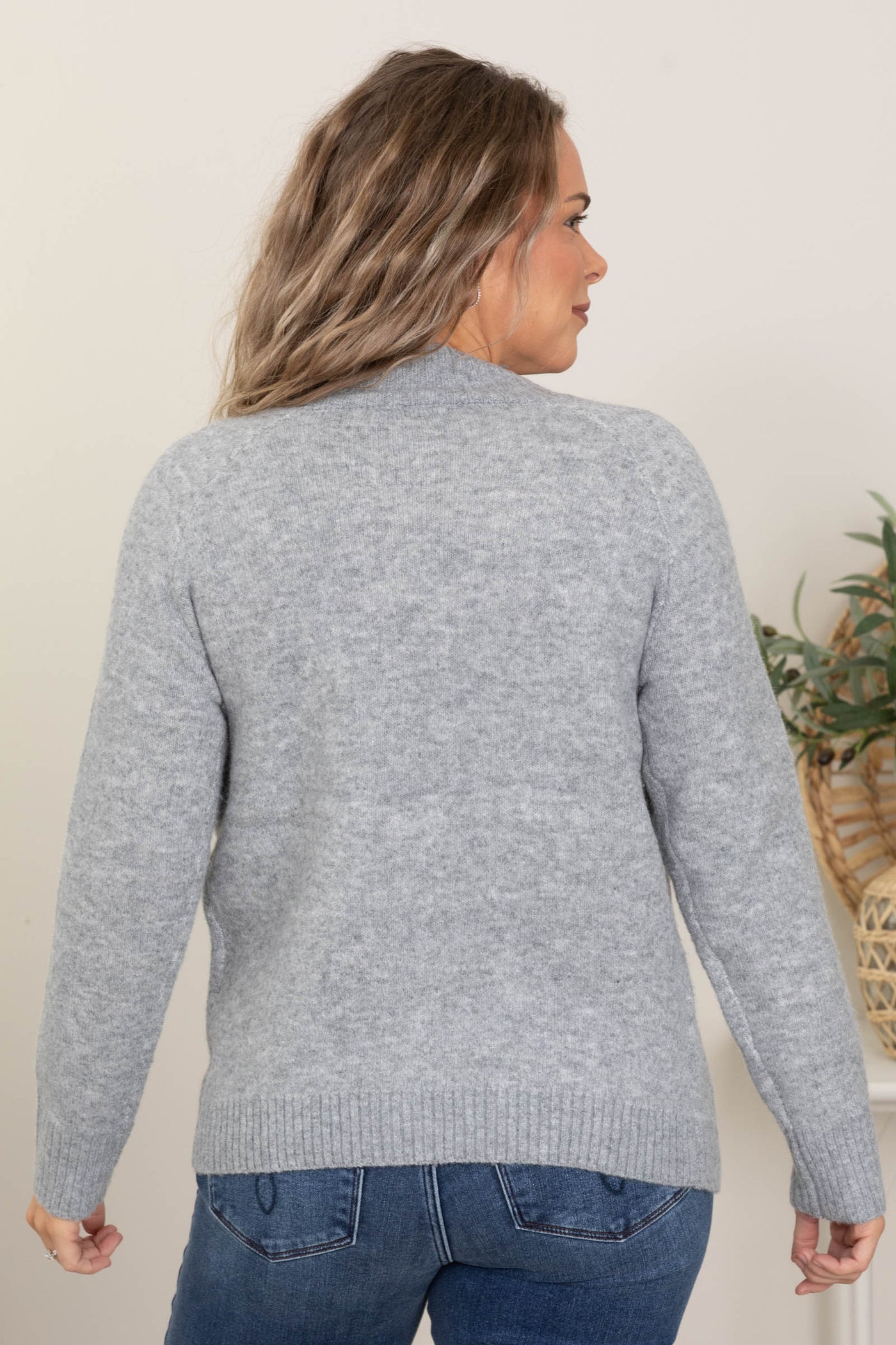 Heather Grey Sherpa Lined Button Down Jacket