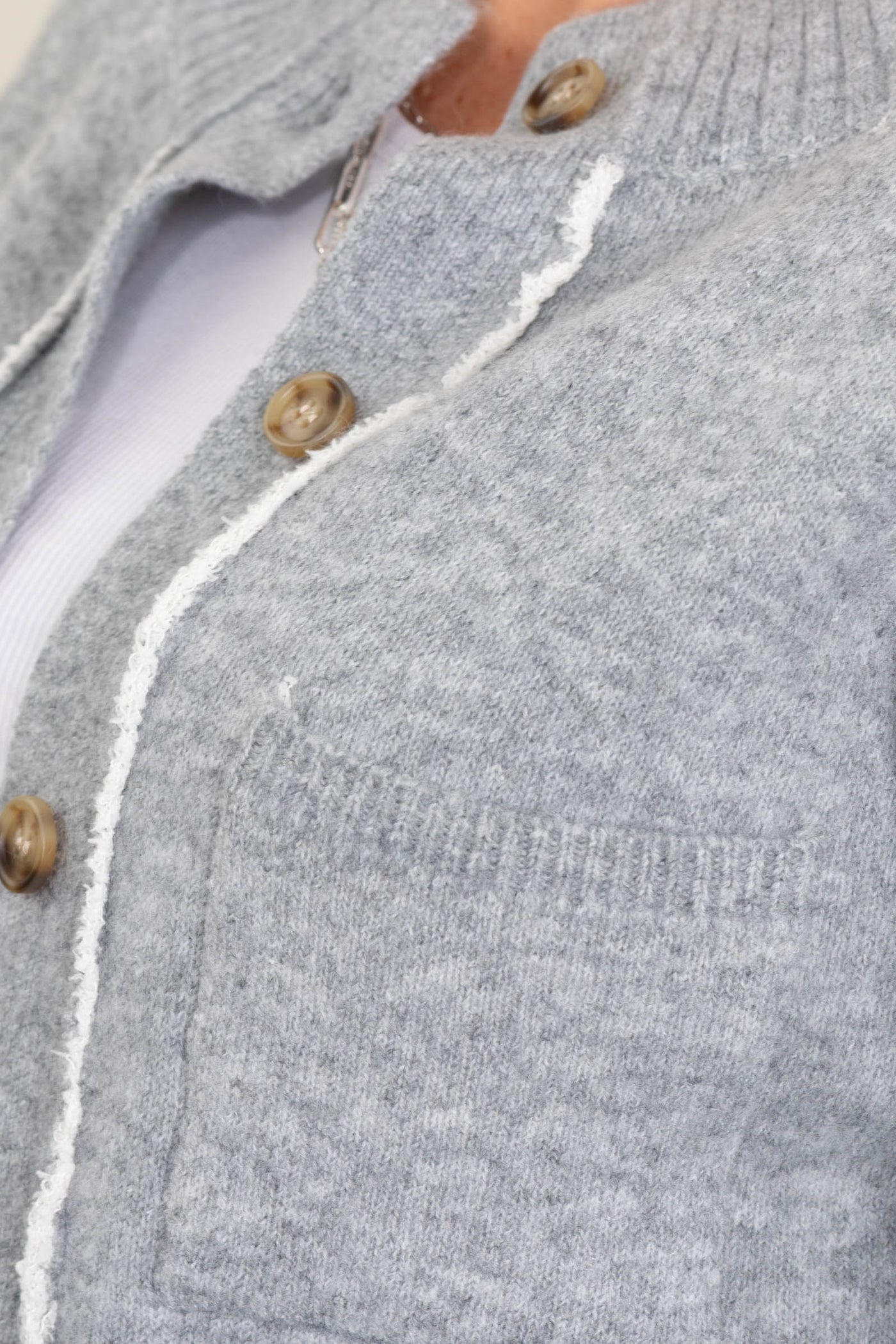 Heather Grey Sherpa Lined Button Down Jacket