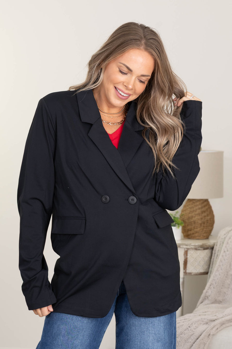 Black Oversized Blazer Jacket