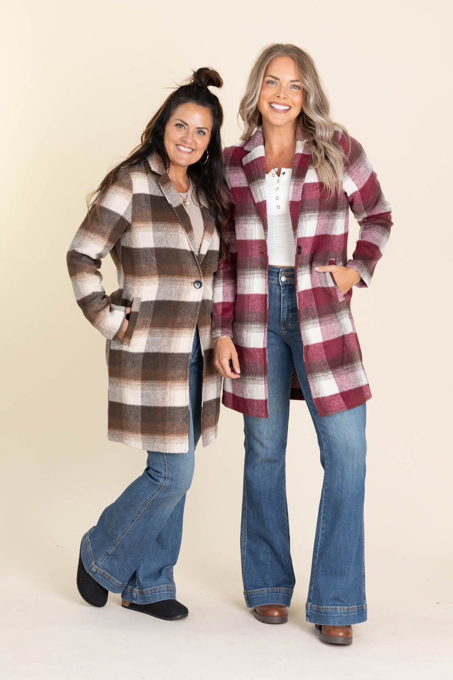 Trench Plaid Shackets