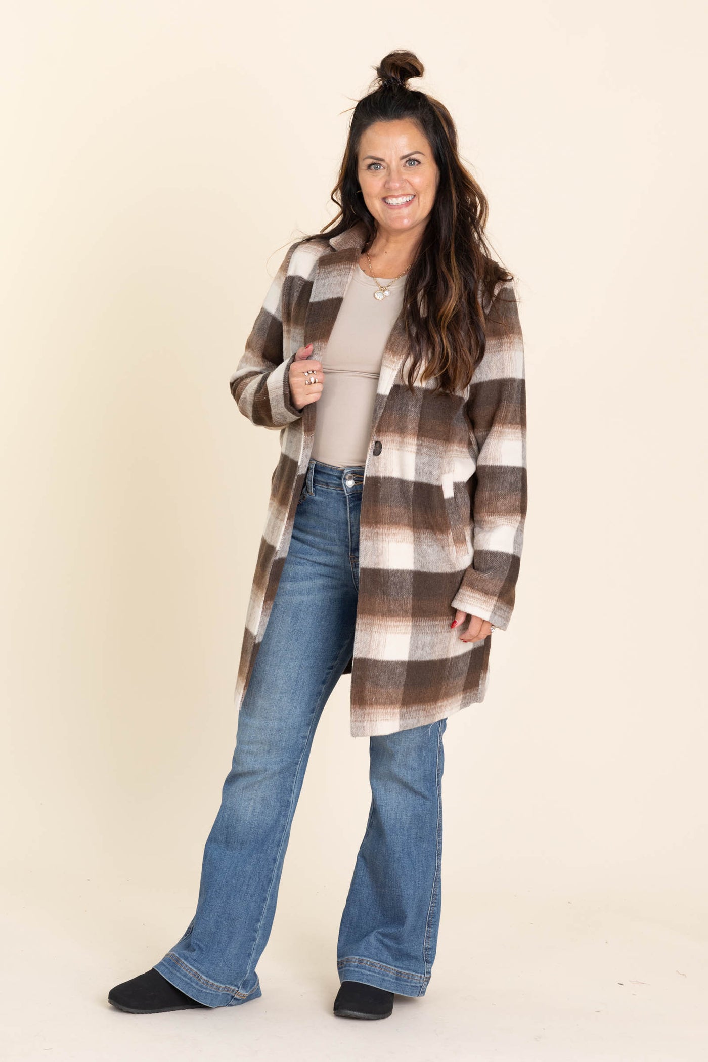 Trench Plaid Shackets