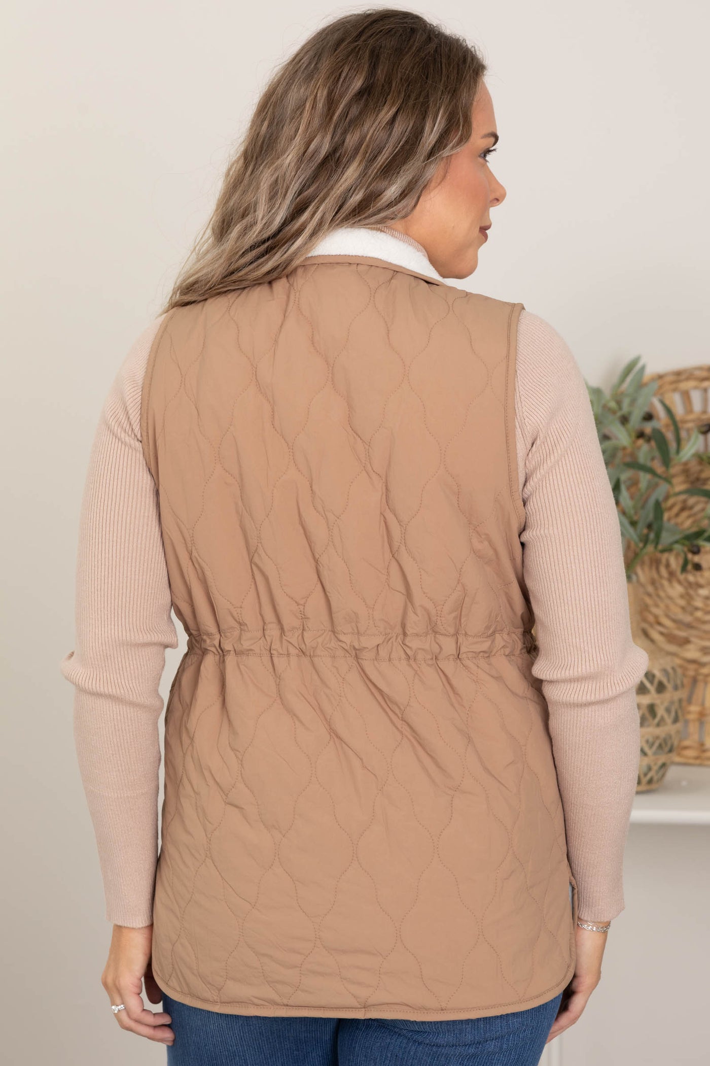 Drawstring Waist Padding Vests