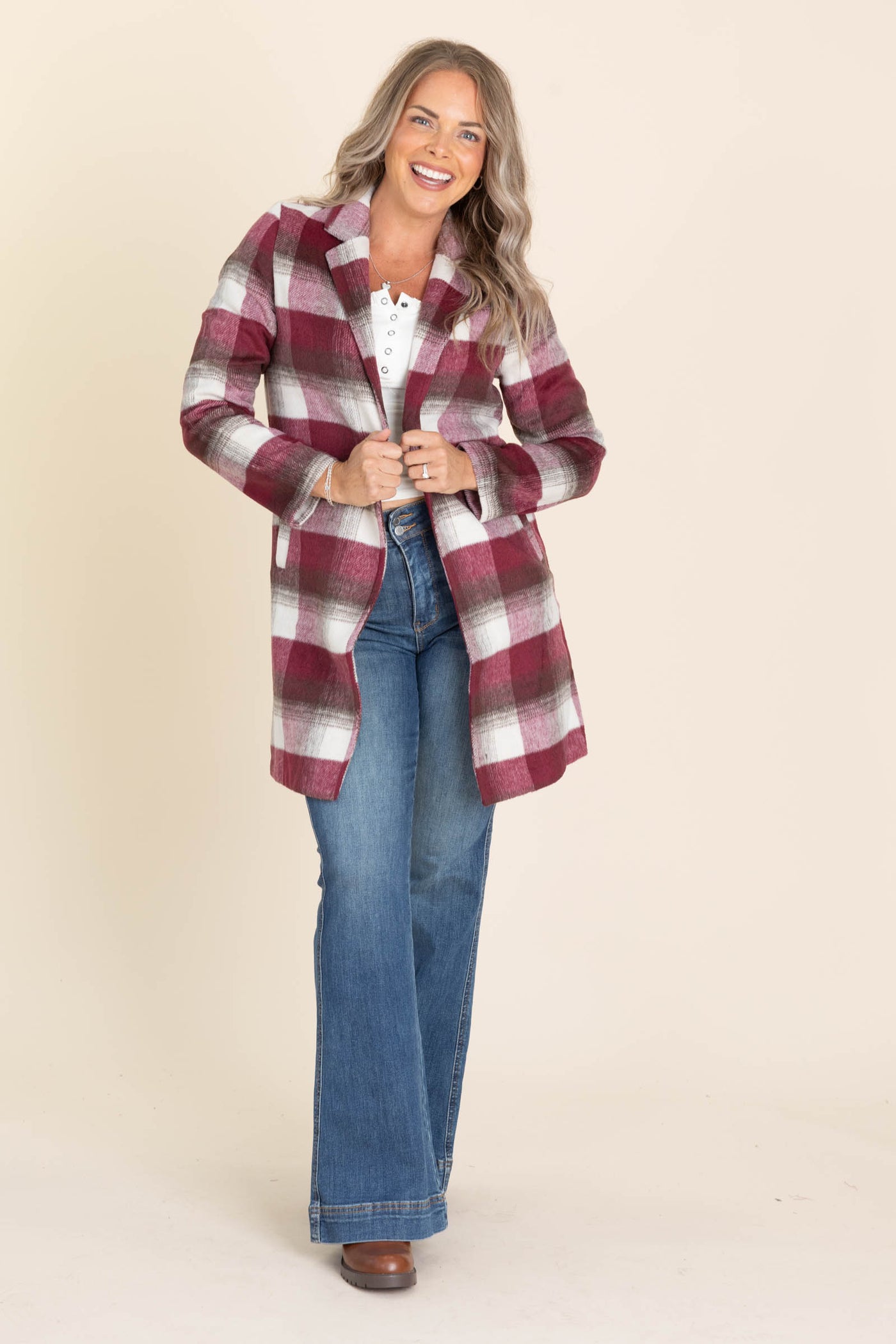 Trench Plaid Shackets