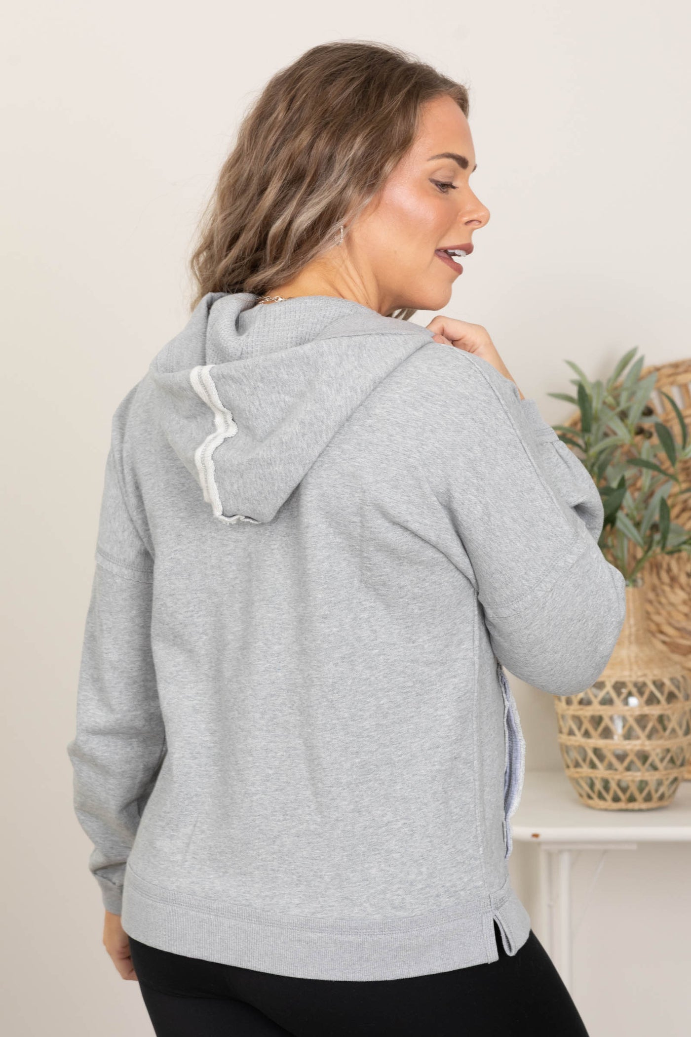Heather Grey Hoodie Sweatshirt With Pockets