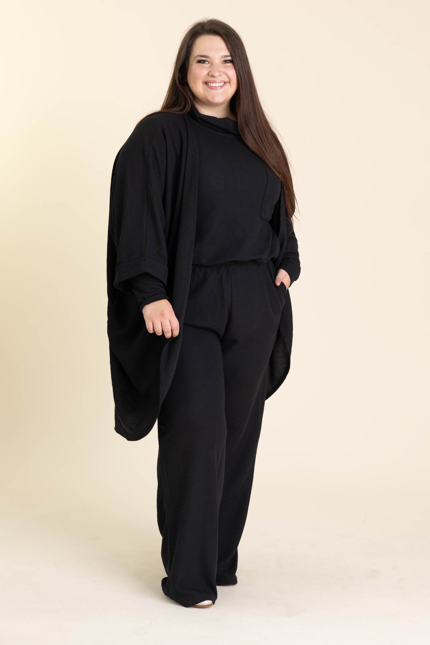 Waffle Knit Three Piece Sets