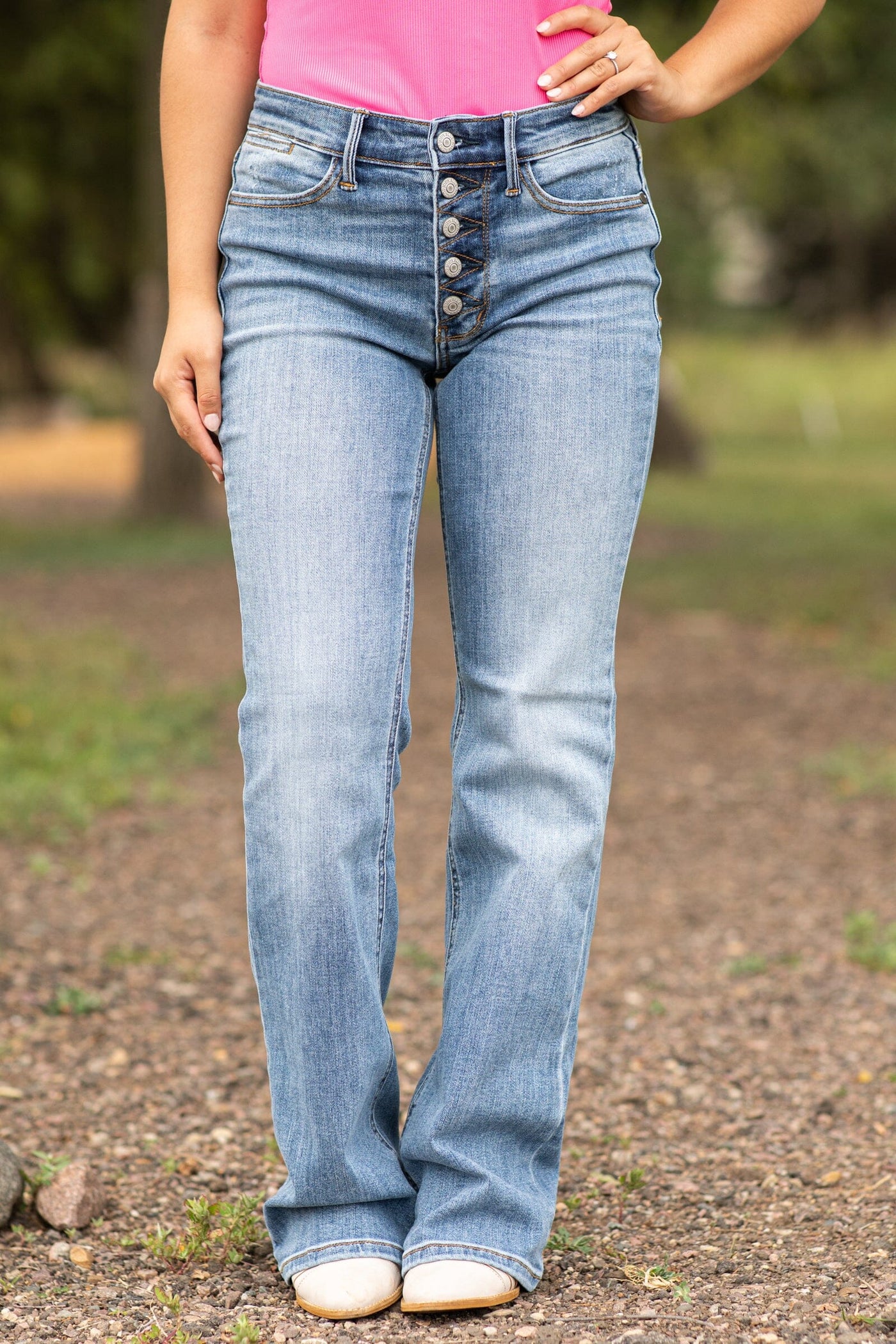 Judy Blue Vintage Wash Bootcut Jeans - Filly Flair