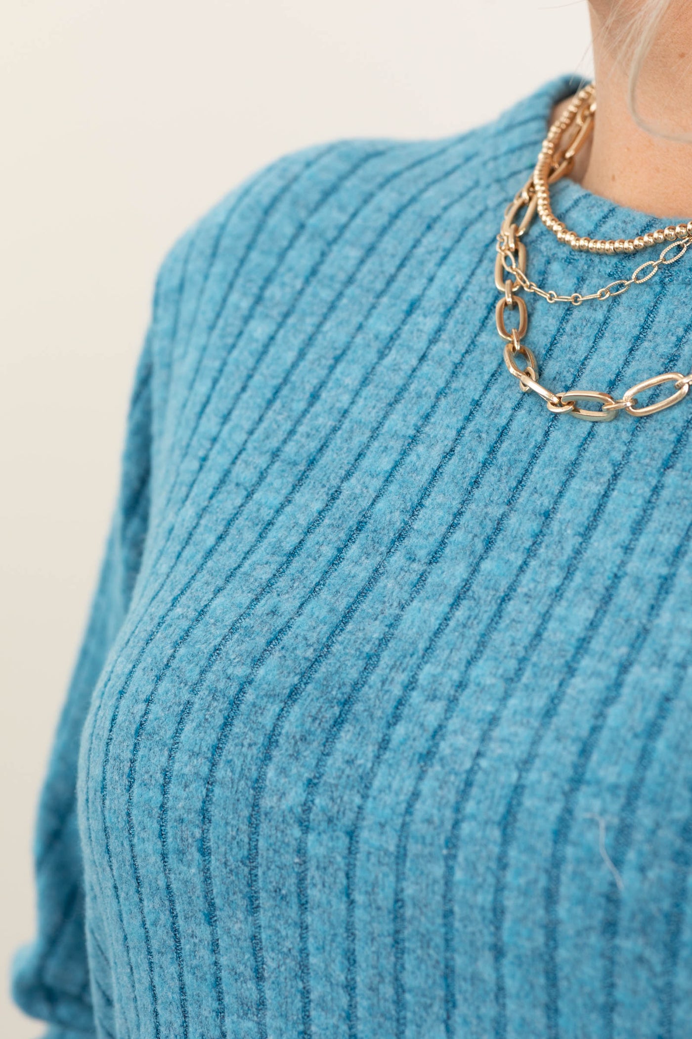 Teal Wide Rib Hacci Tunic