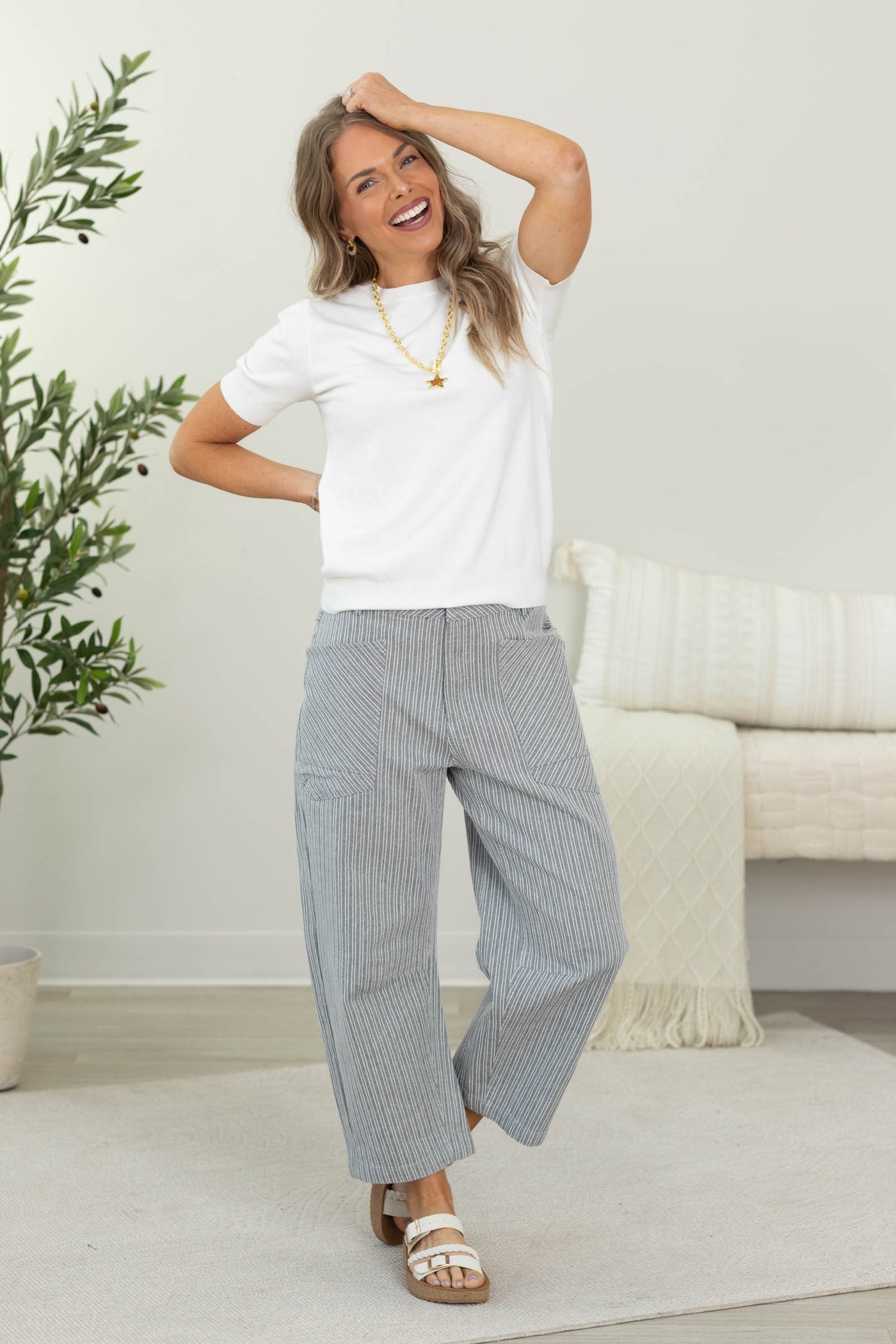White Luxe Short Sleeve Sweater Knit Top
