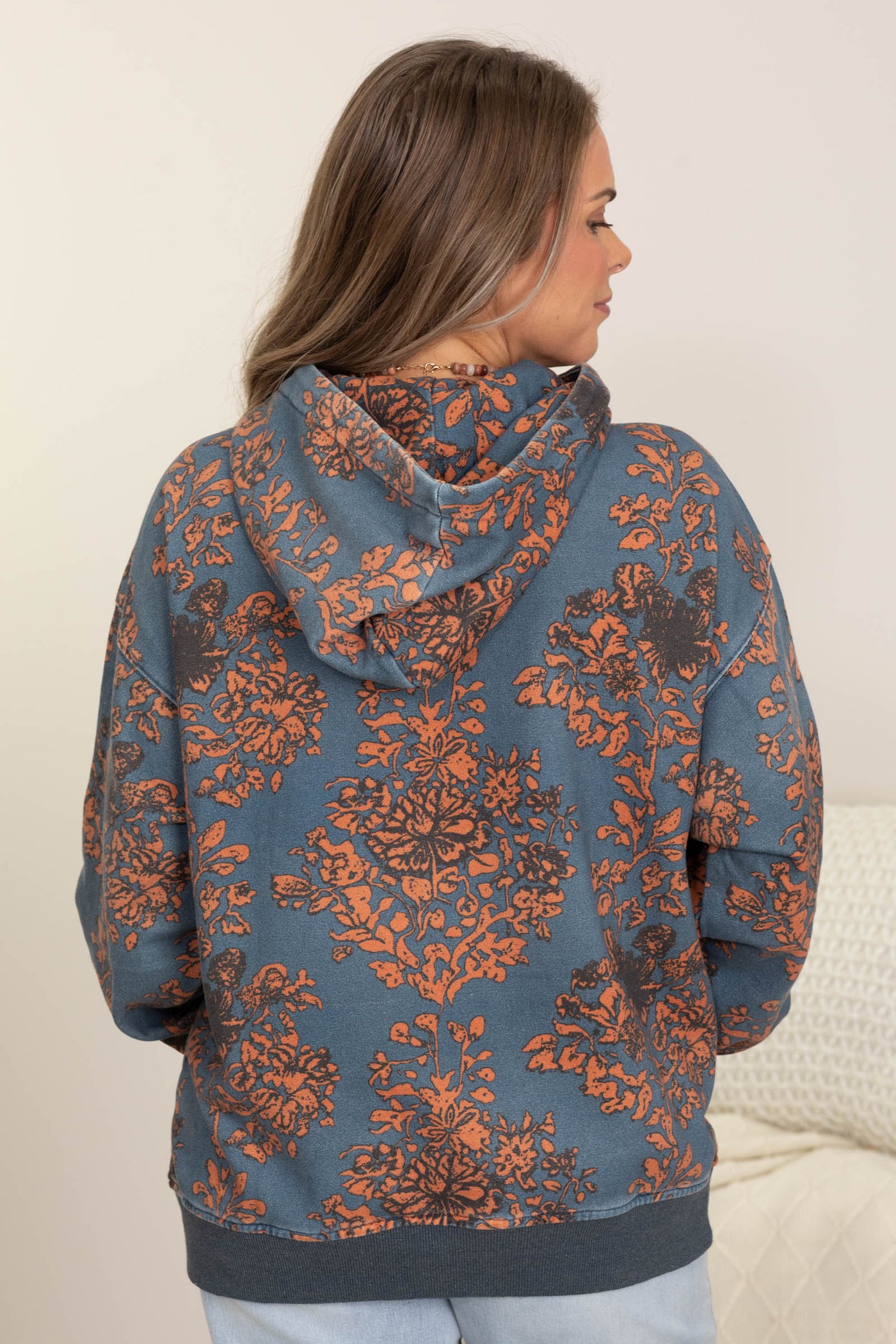 Floral Printed Fleece Hoodies