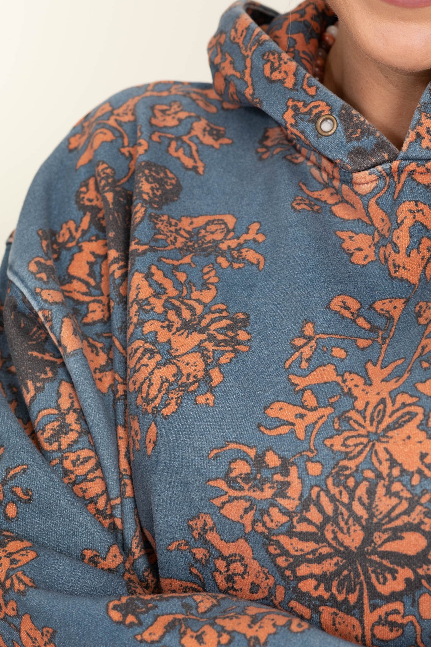 Floral Printed Fleece Hoodies