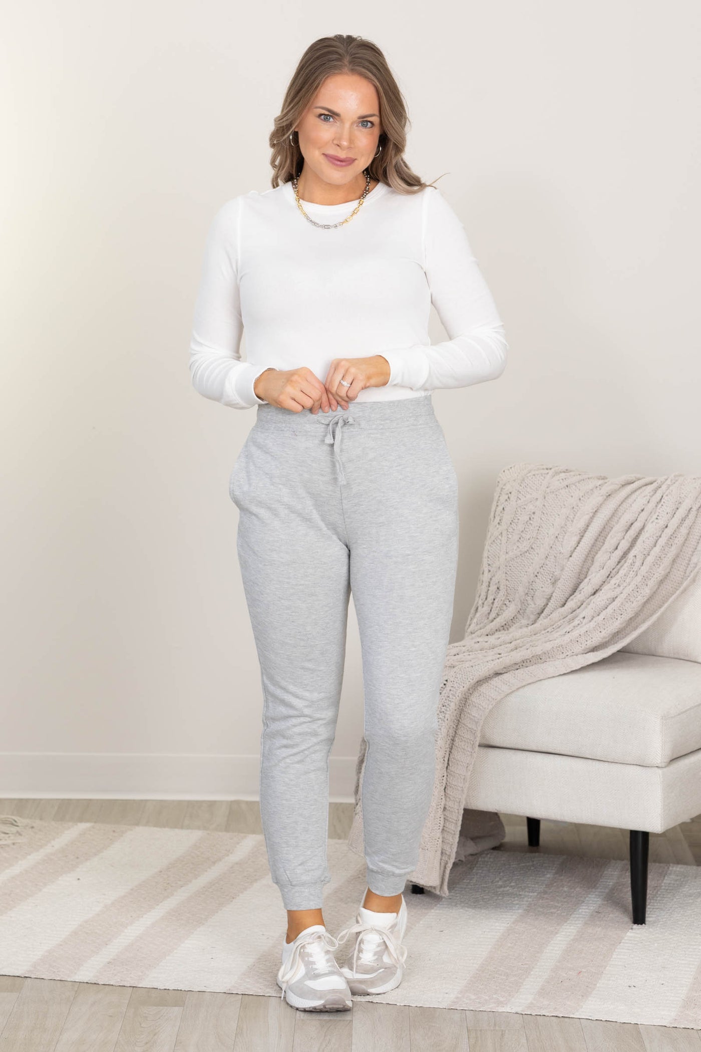 French Terry Cuffed Skinny Joggers