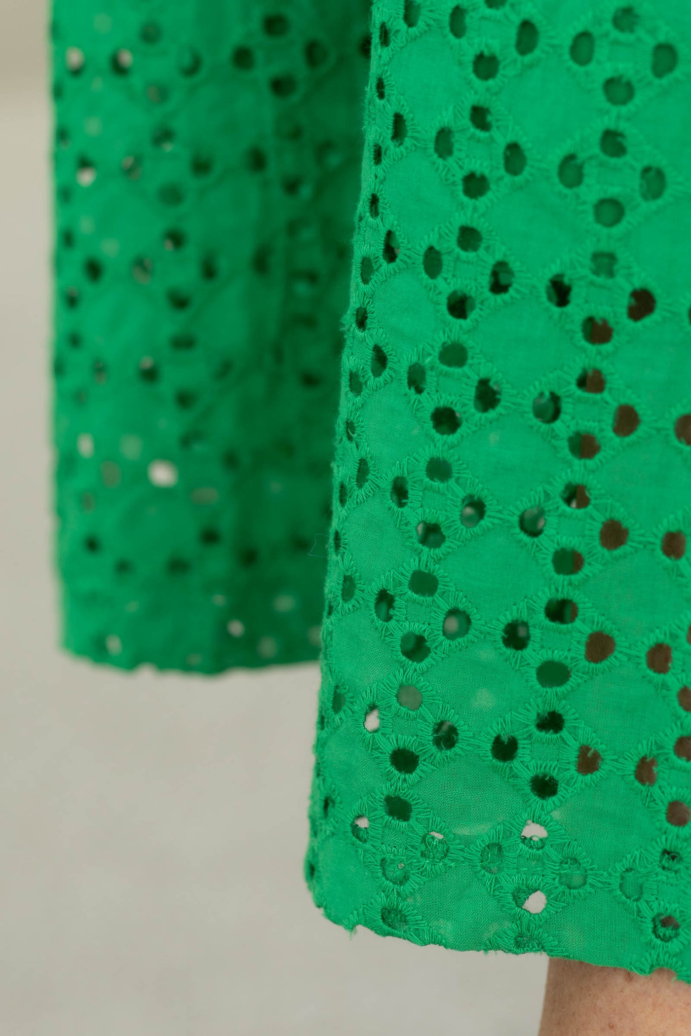 Kelly Green Eyelet Midi Skirt