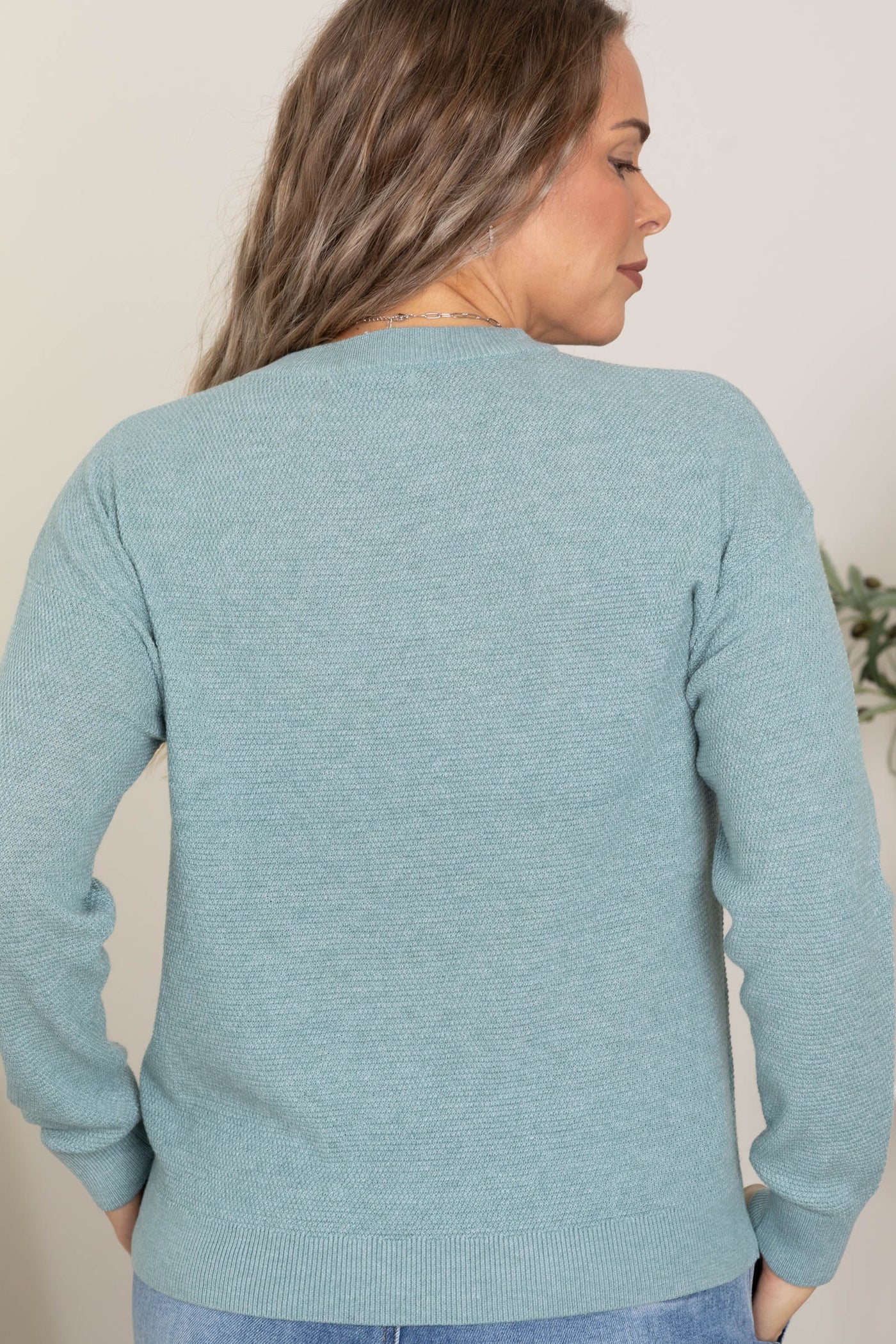 Lightweight Textured Long Sleeve Knit Sweaters