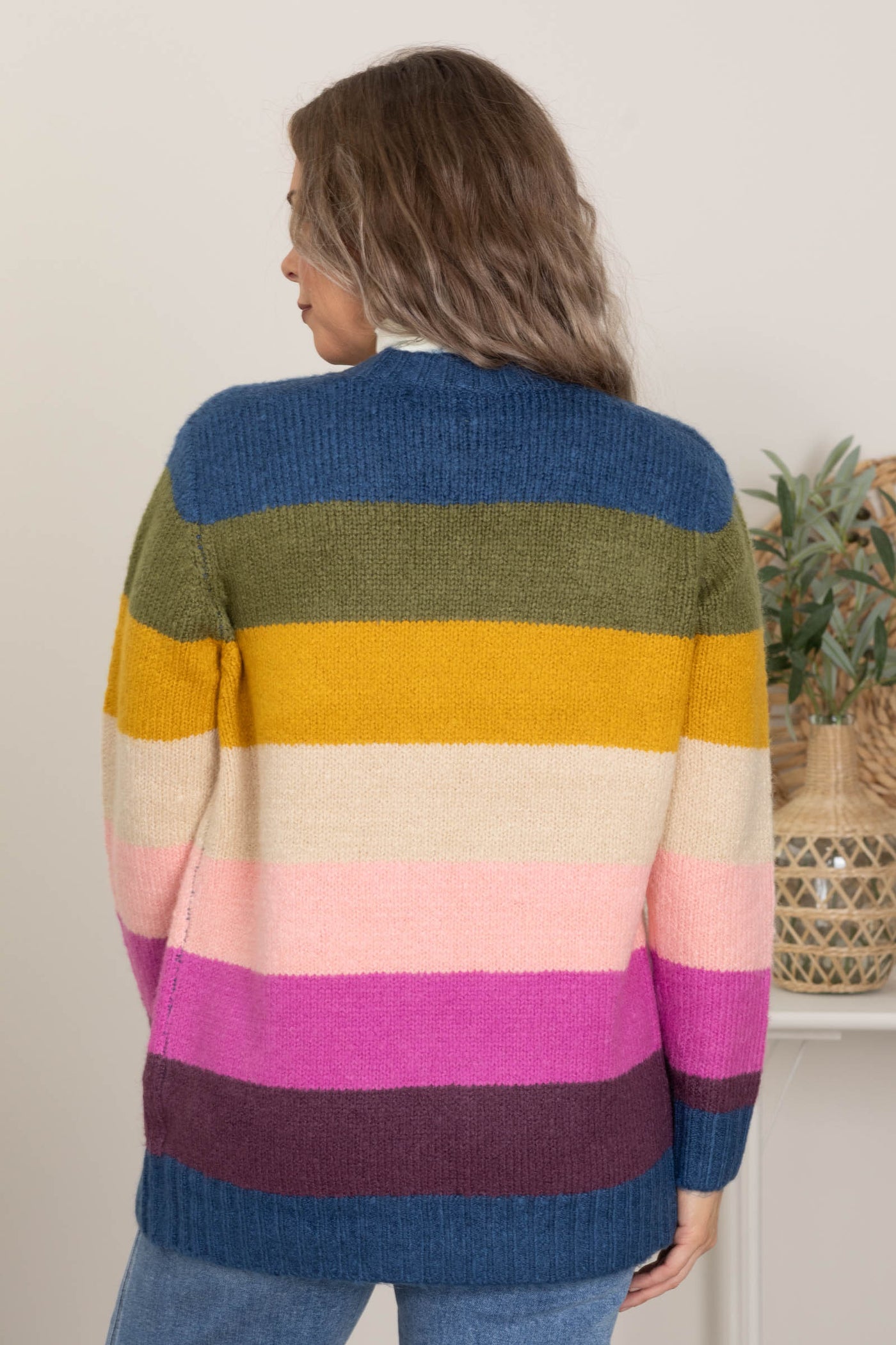 Multicolor Open Front Sweater Cardigans