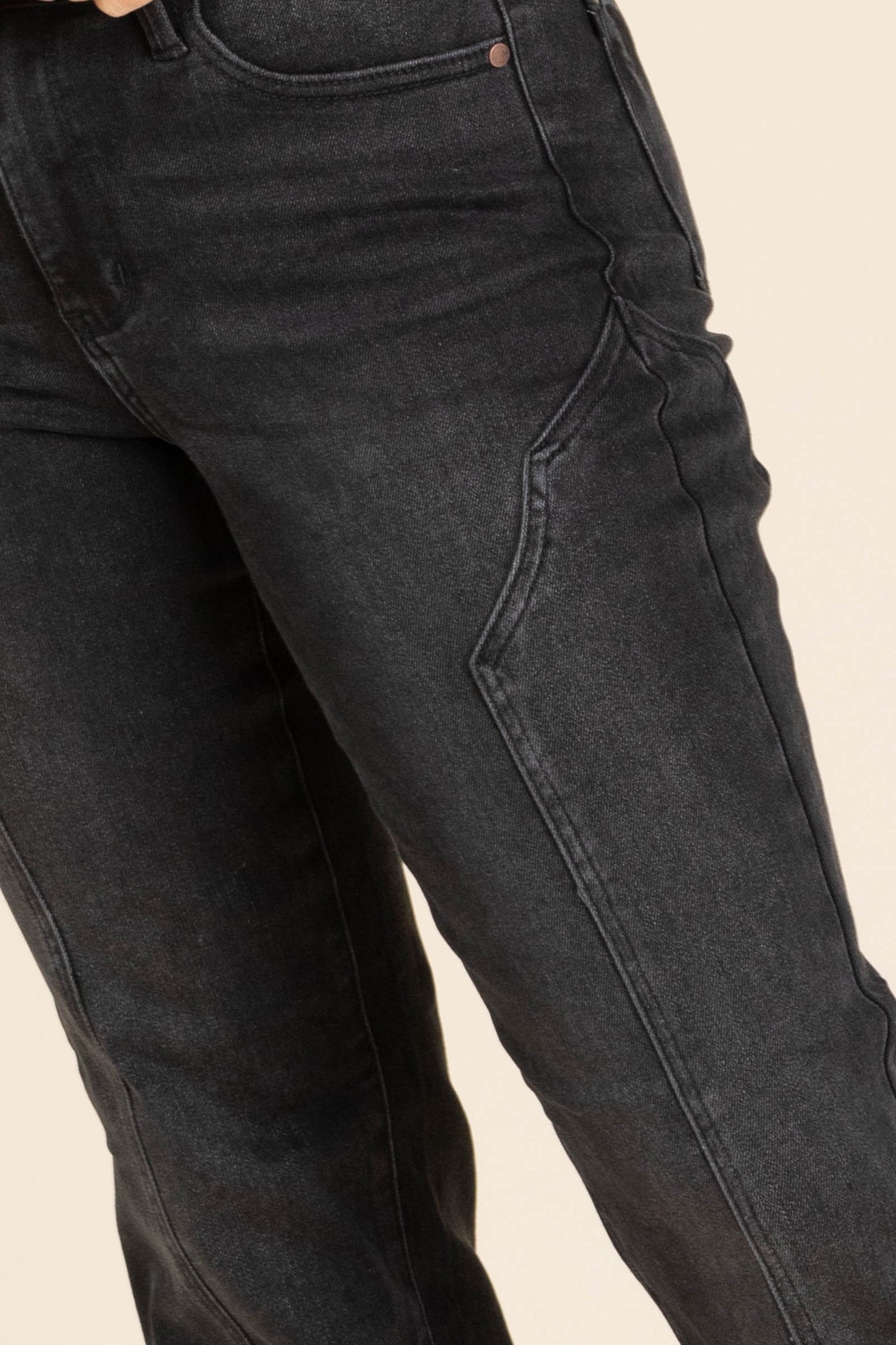Judy Blue Black Straight Western Seam Jeans
