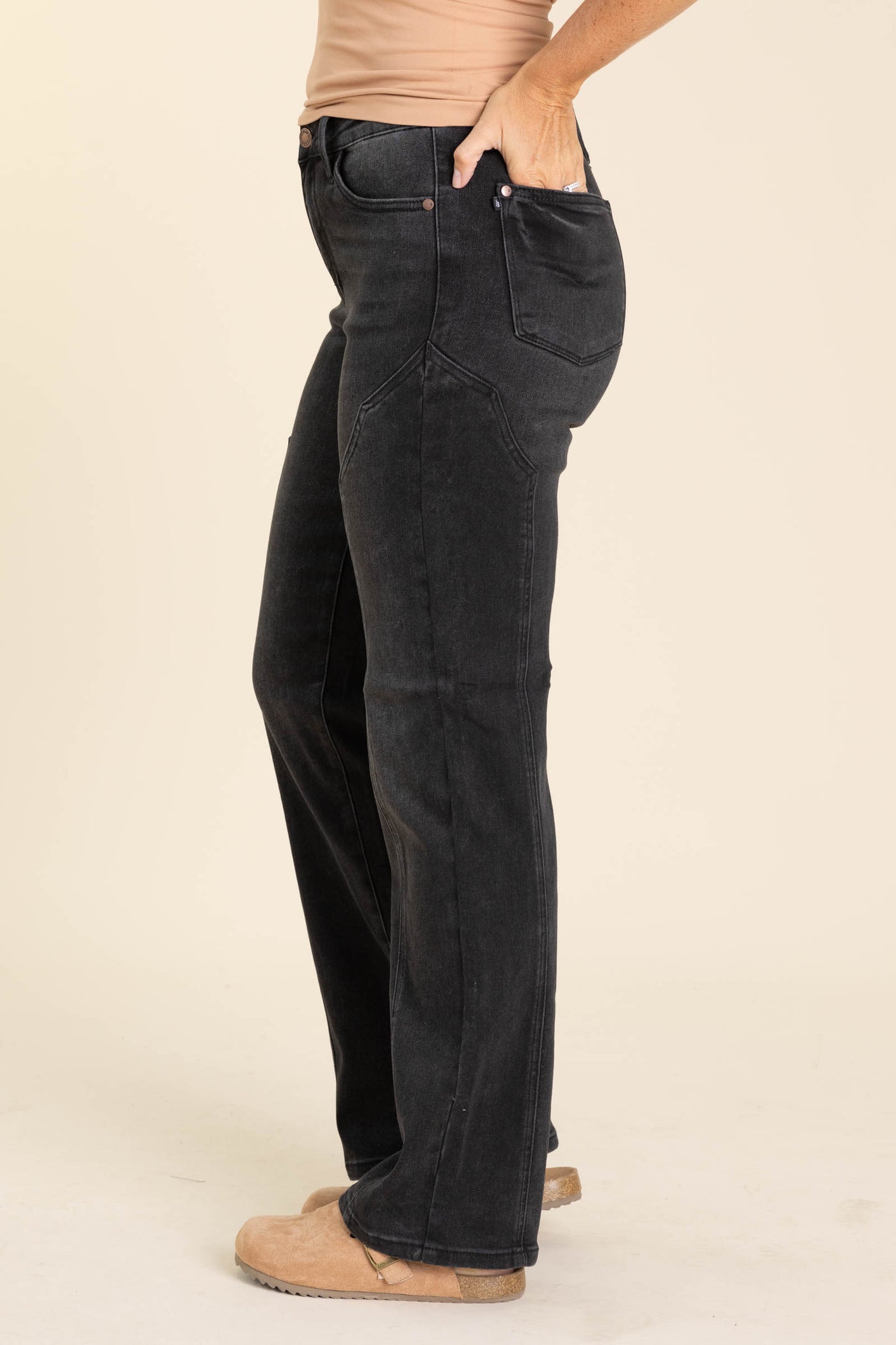 Judy Blue Black Straight Western Seam Jeans