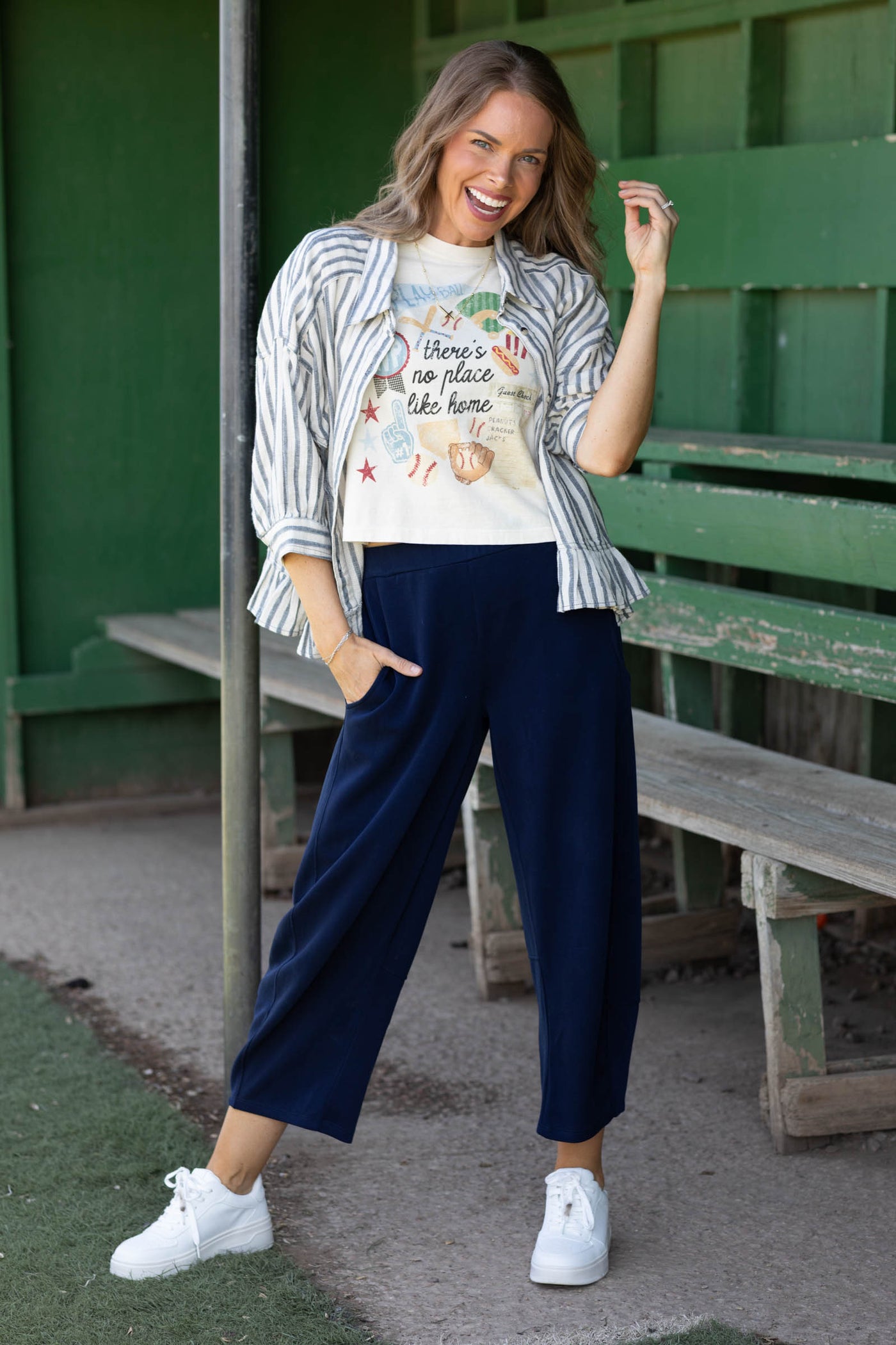 No Place Like Home Baseball Collage Tee- 100% Cotton