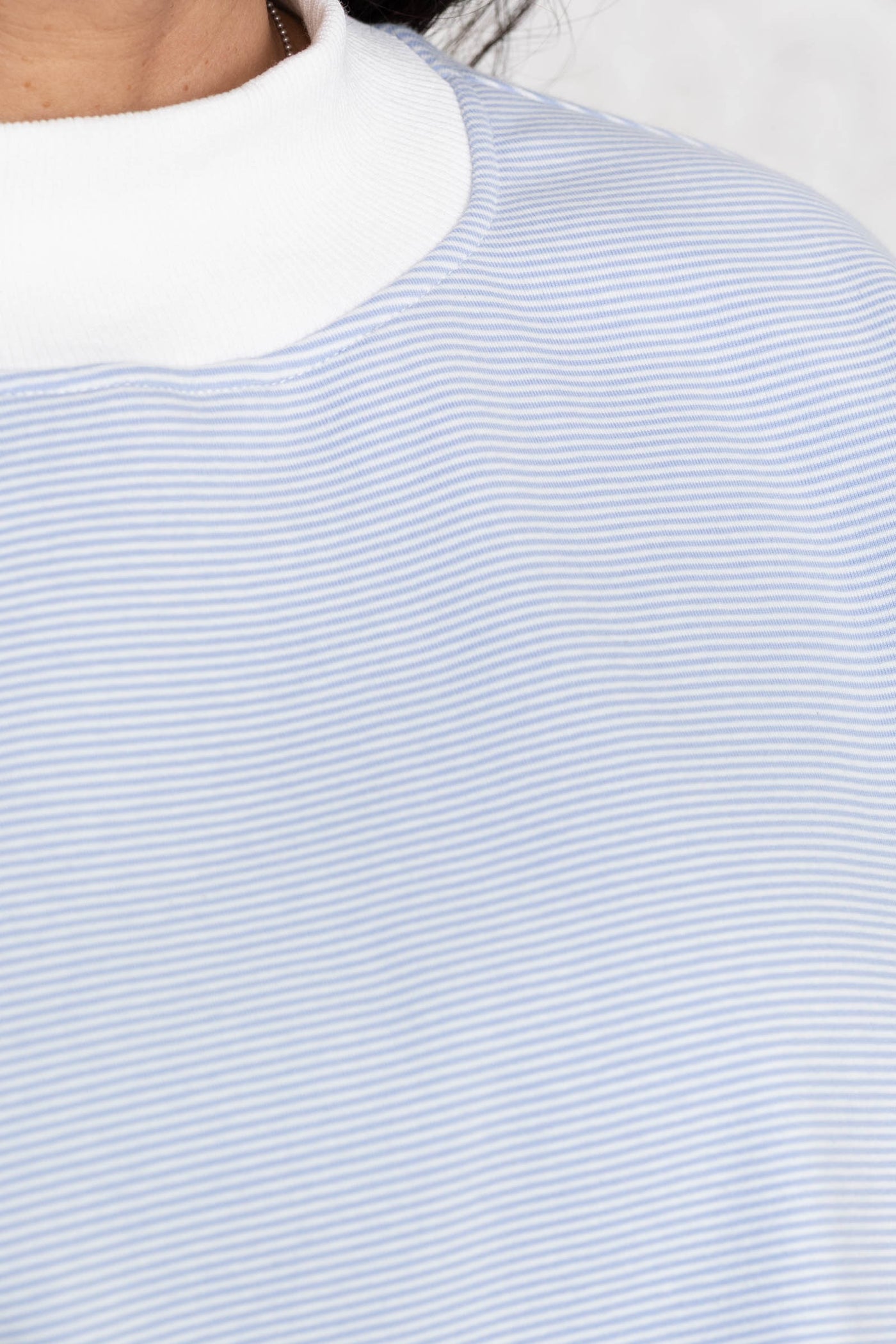Mock Neck Striped Sweatshirts