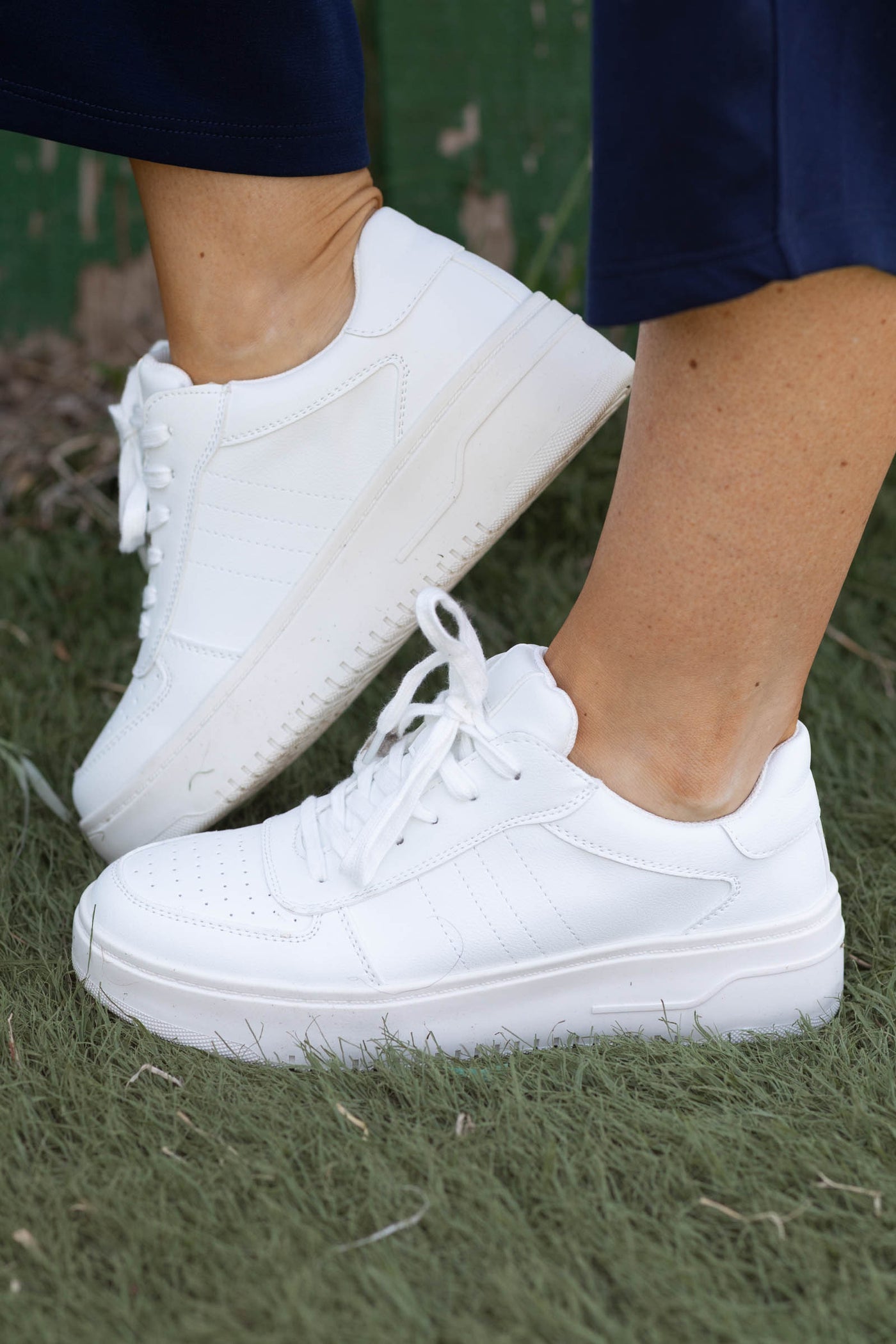 Corkys White Platform Lace Up Sneaker