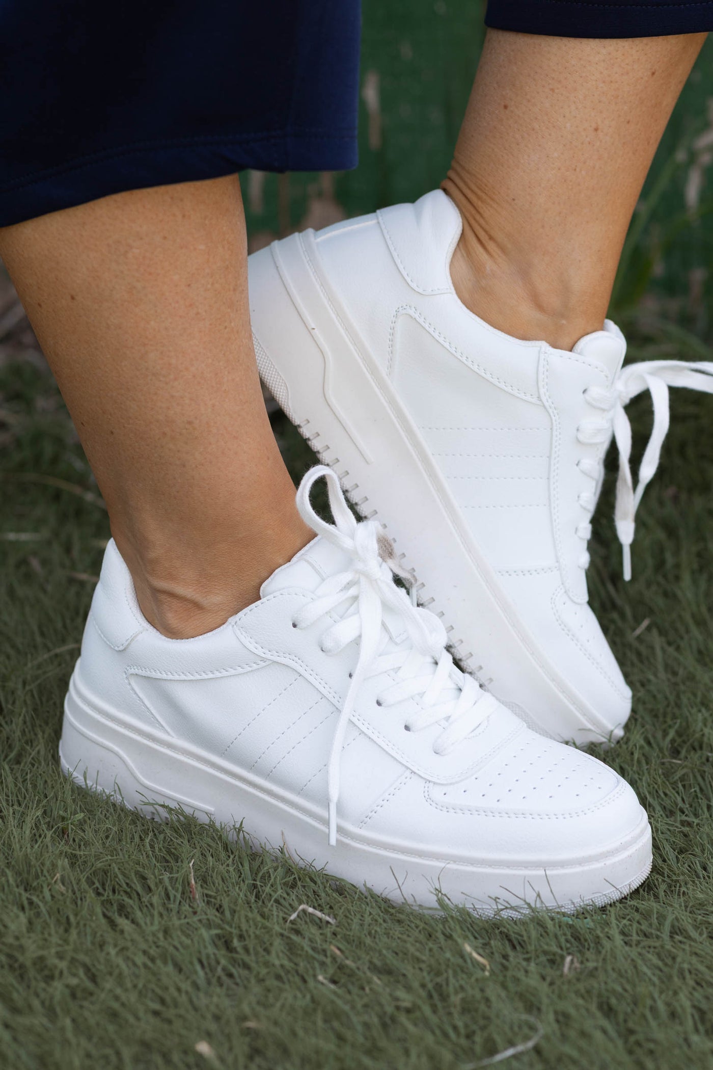 Corkys White Platform Lace Up Sneaker