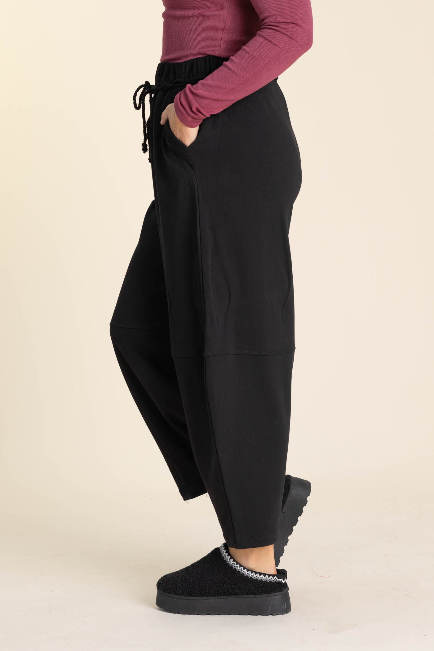 Braid Waist Barrel Pants