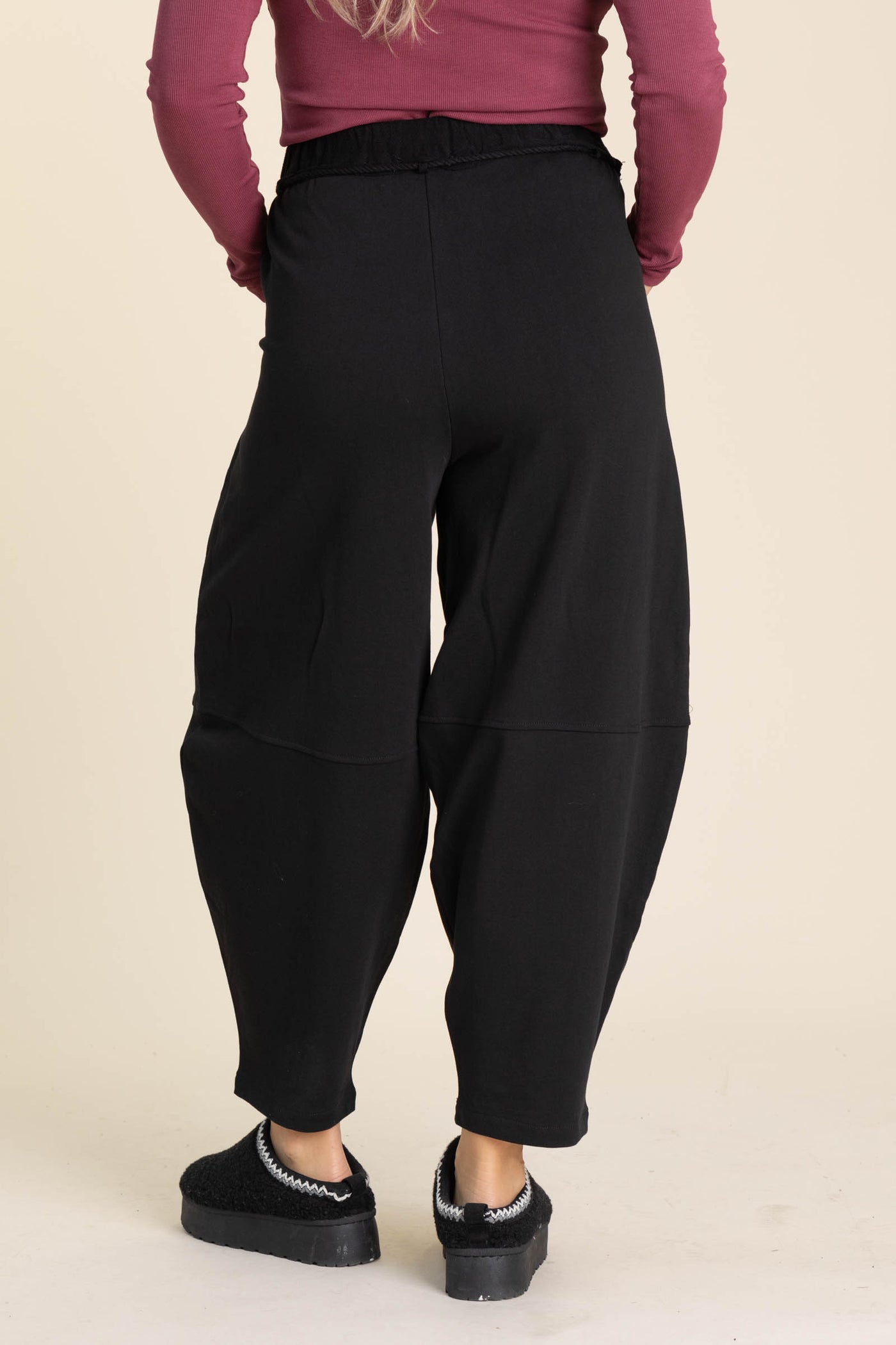 Braid Waist Barrel Pants