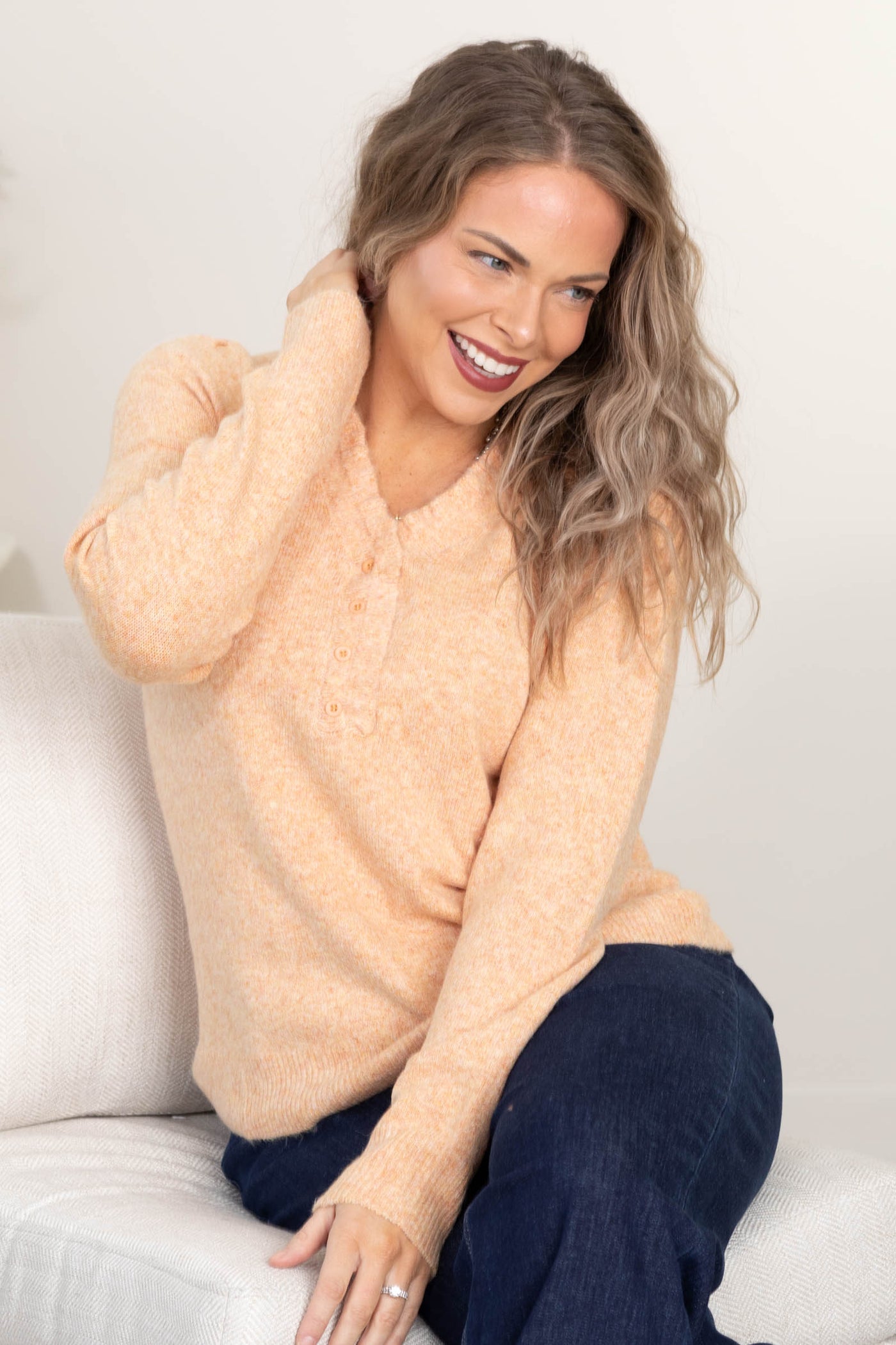 Cozy Solid Half Button Knit Sweaters