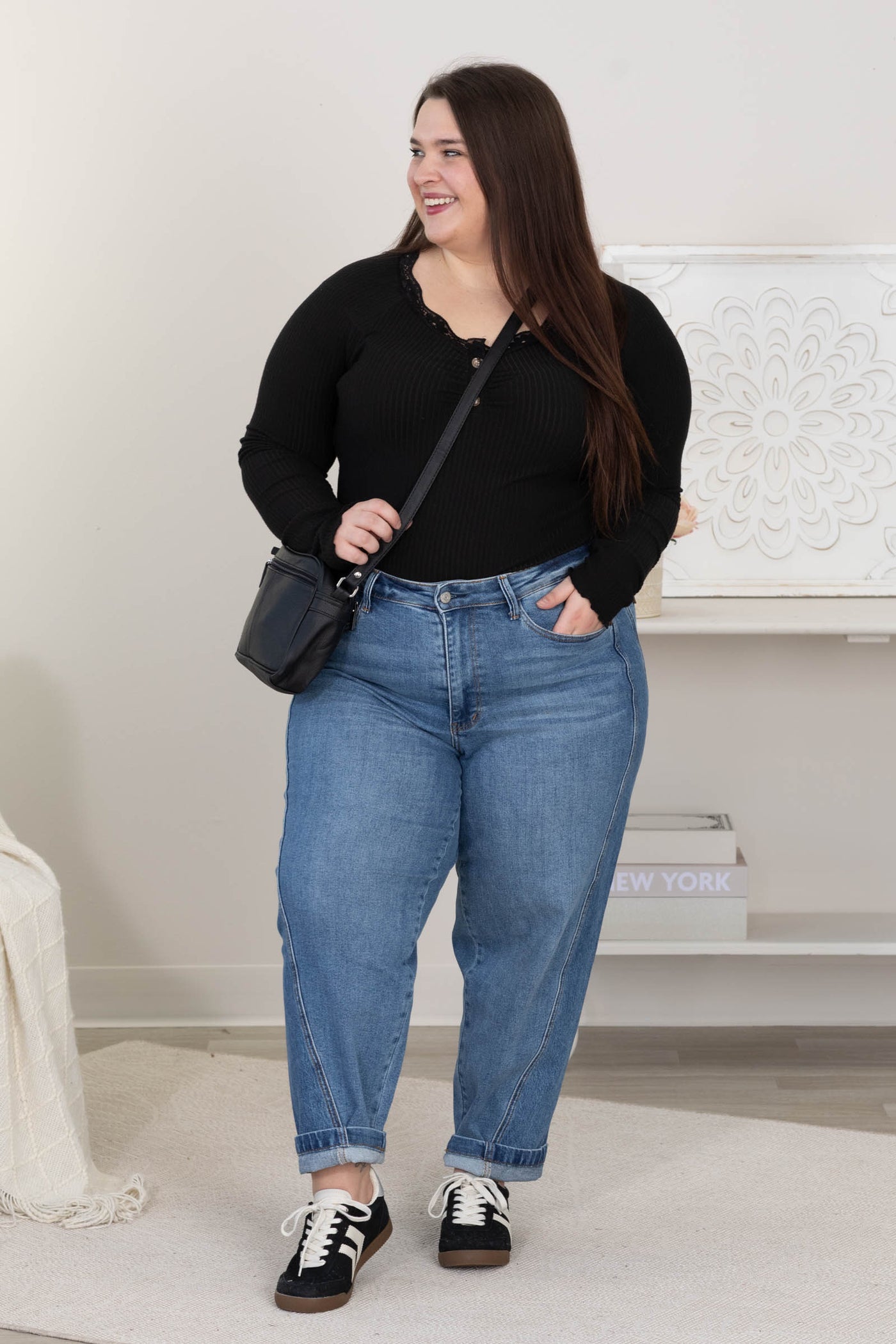 Judy Blue High Waist Rigid Magic Panel Barrel Jeans