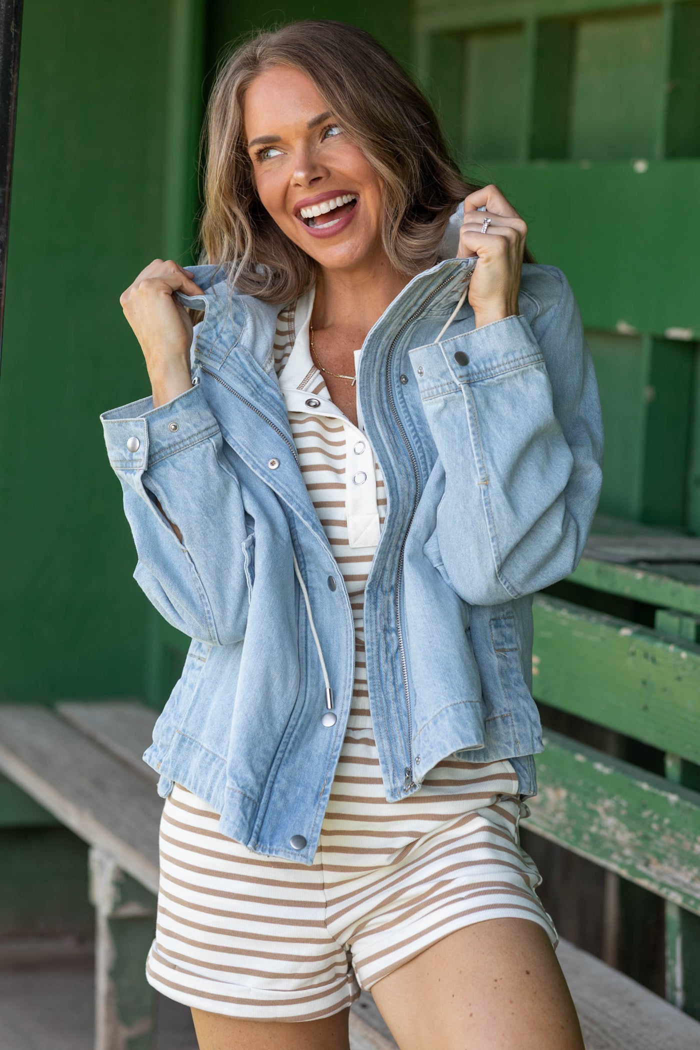 Risen Light Raglan Sleeve Jacket With Hoodie- 100% Cotton