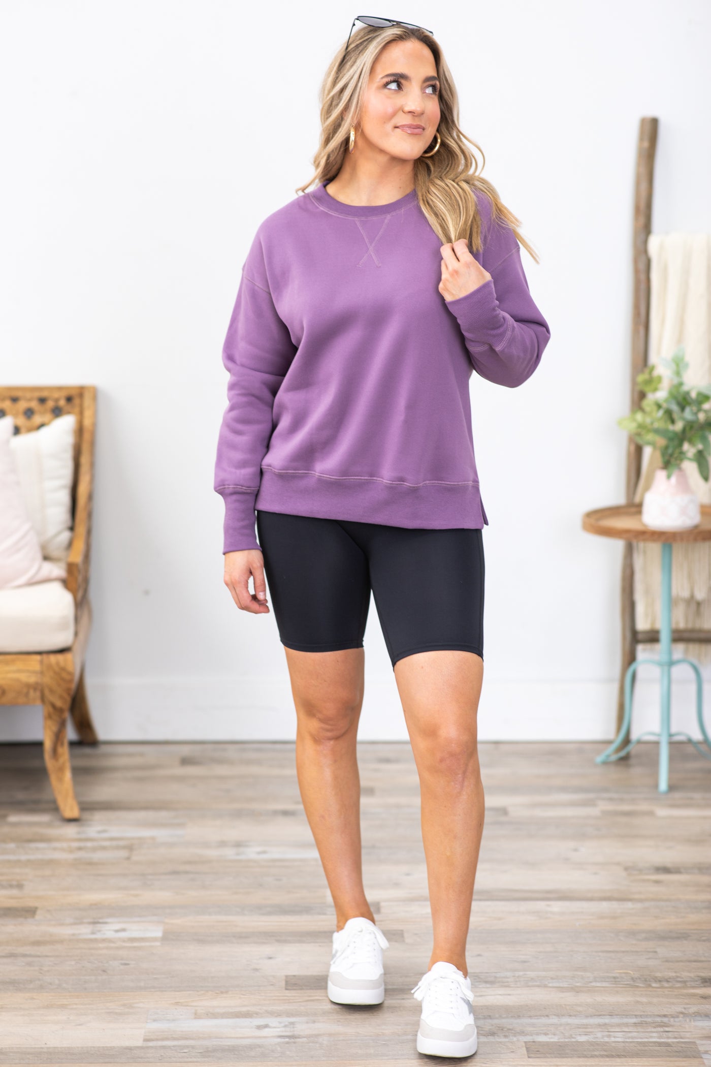 Mauve crewneck sweatshirt Clearance