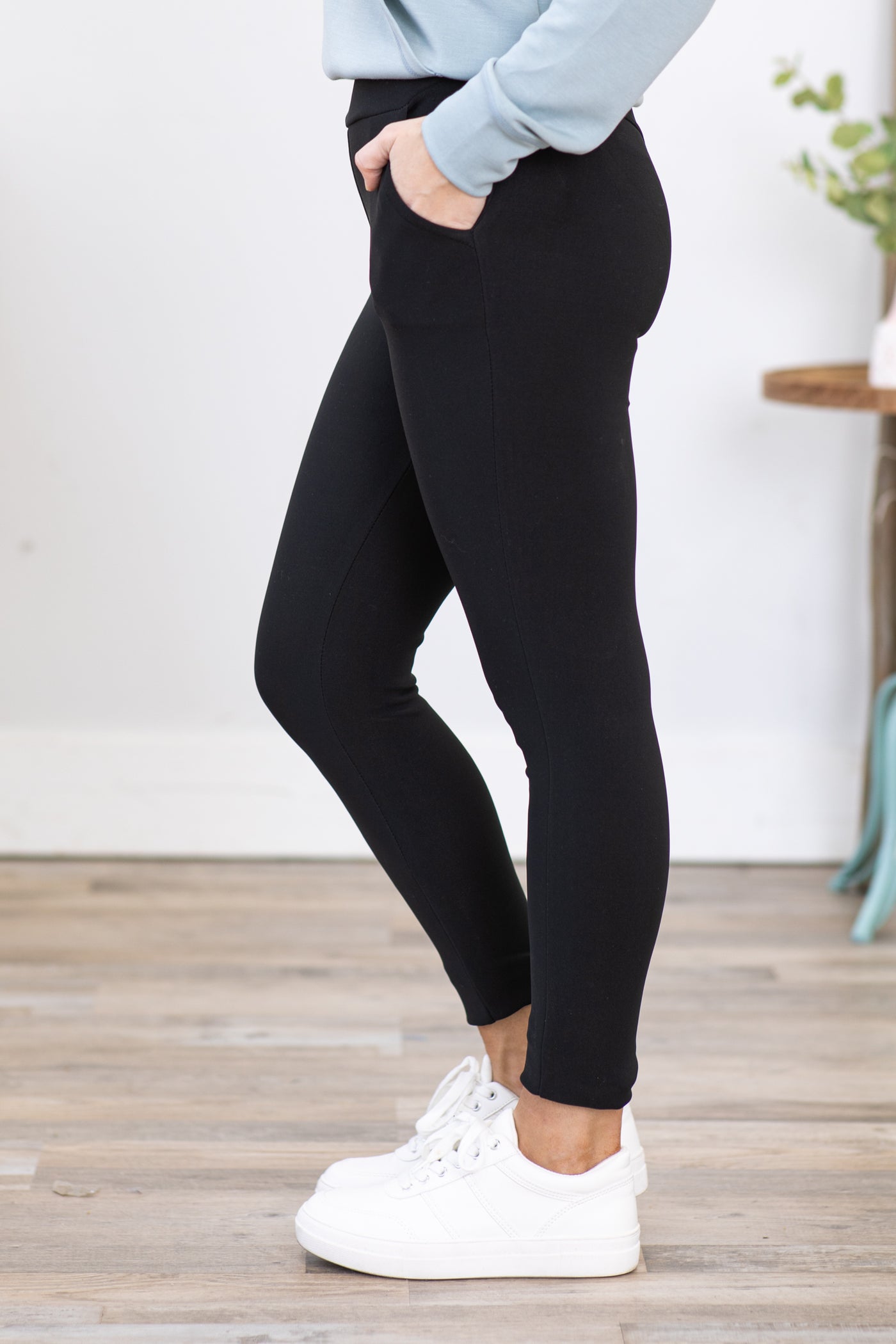 Black Tummy Control Scuba Leggings